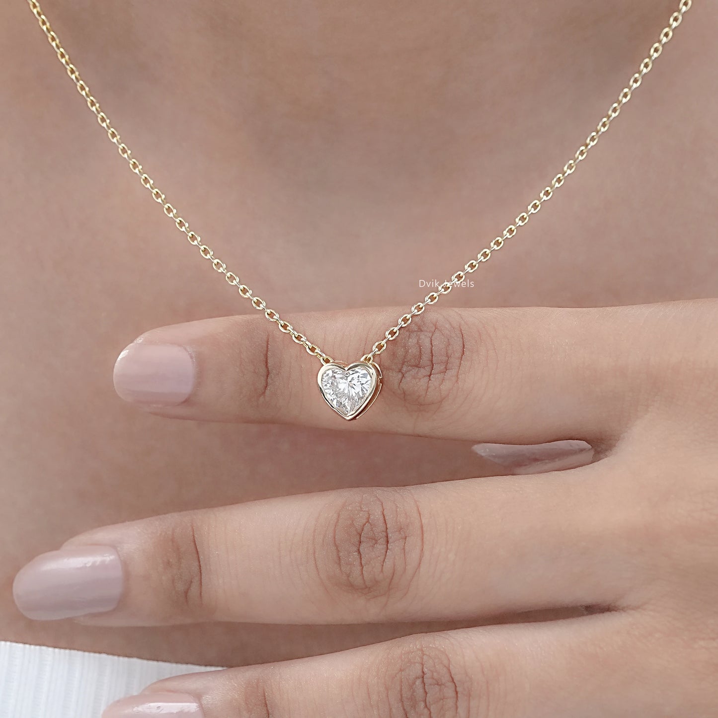 Heart Cut Minimalistic Bezel Set Pendant