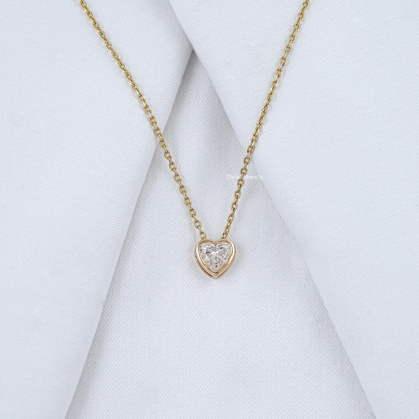 Heart Cut Minimalistic Bezel Set Pendant