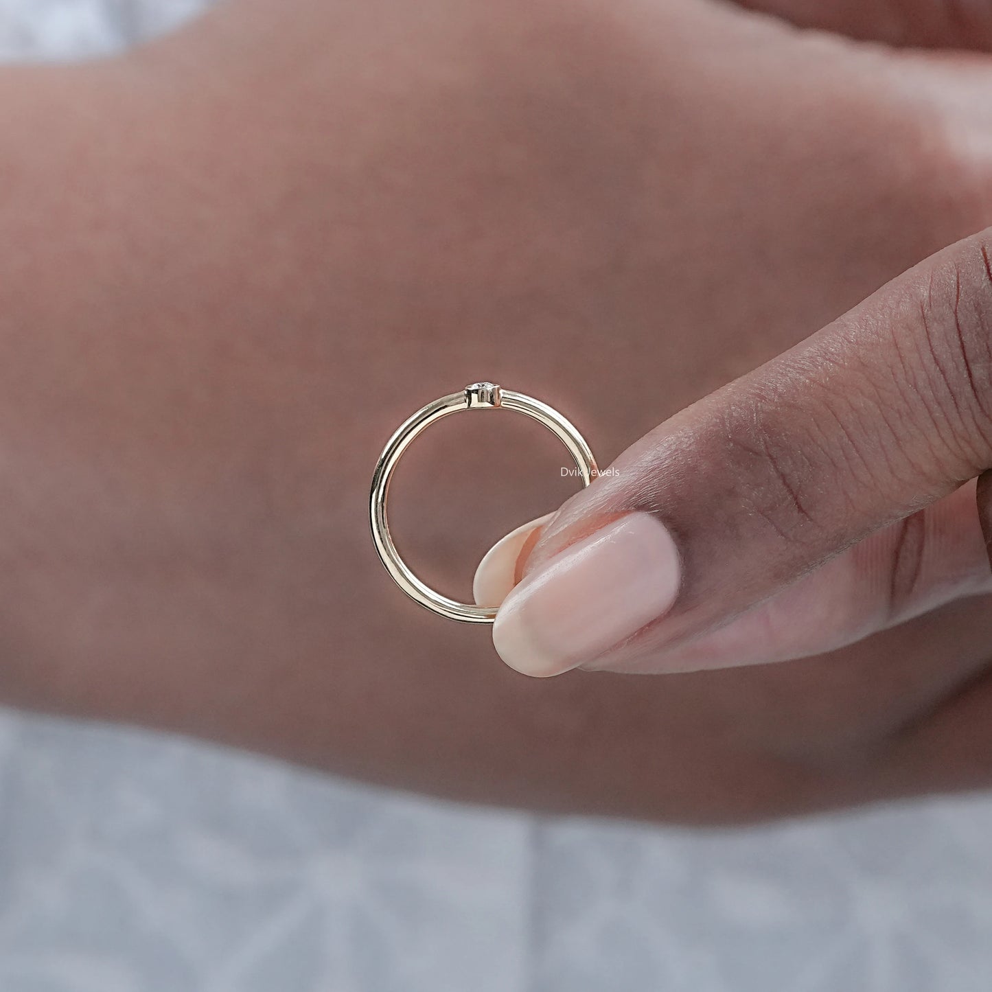 Round Cut Lab Diamond Bezel Set Ring