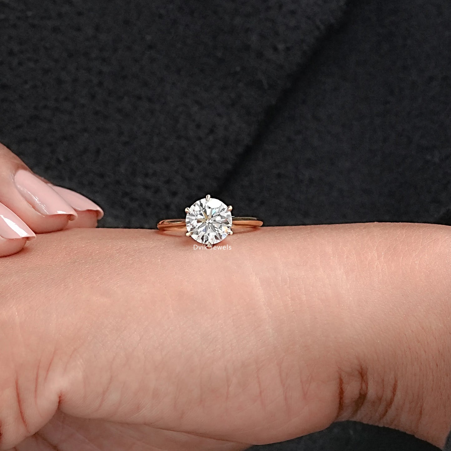 Round Lab Diamond Solitaire Engagement Ring