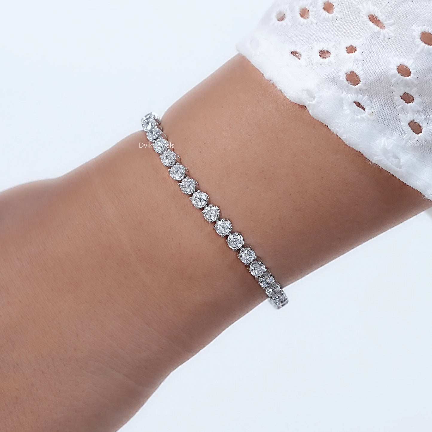 Brilliant Round Cut Lab Diamond Tennis Bracelet