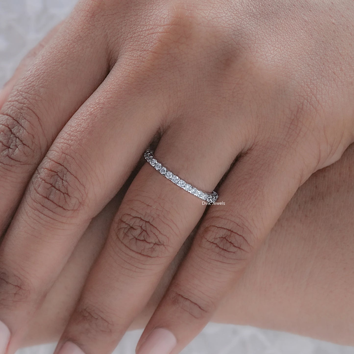 Tiny Round Diamond Eternity Band