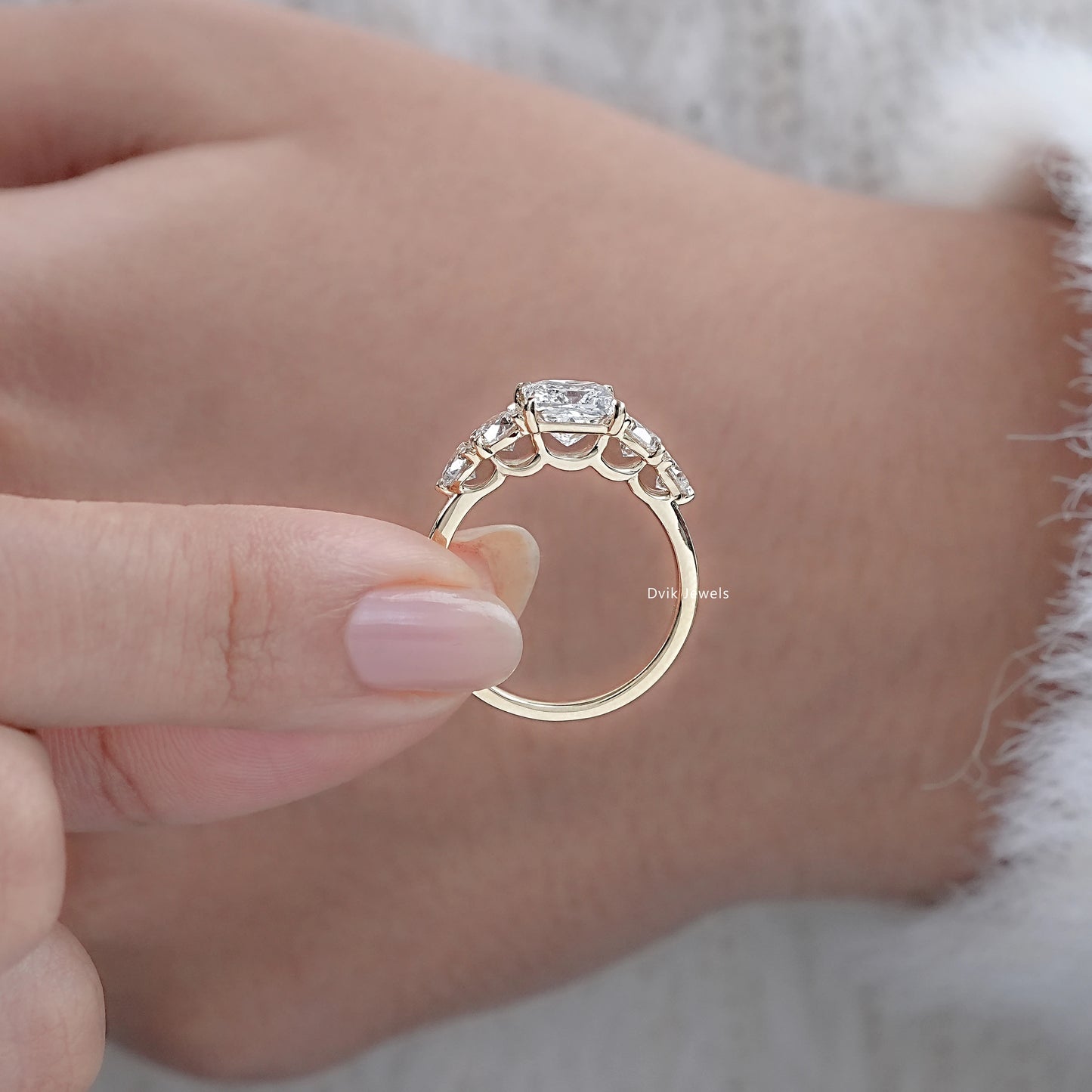 Princess Cut Five Stone Engagement Ring