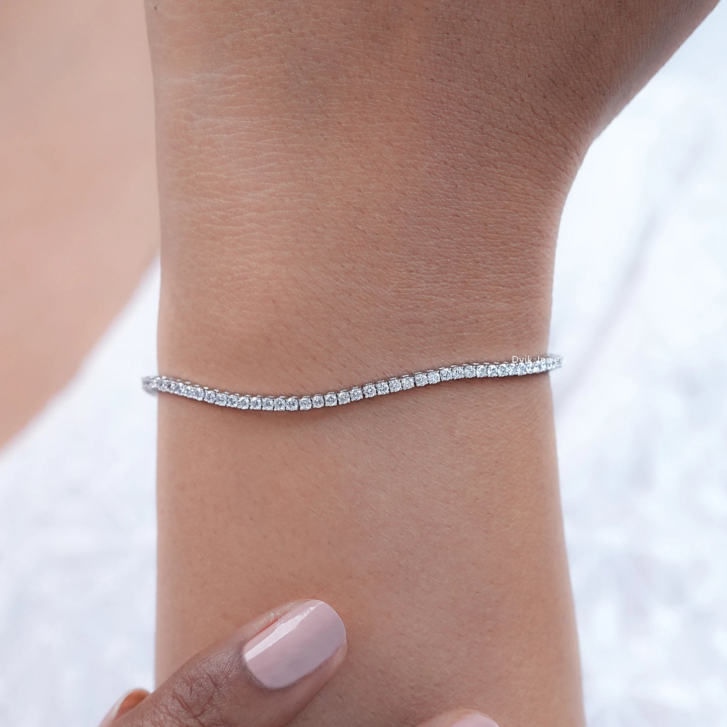 Lab Grown Round Diamond Tennis Bracelet