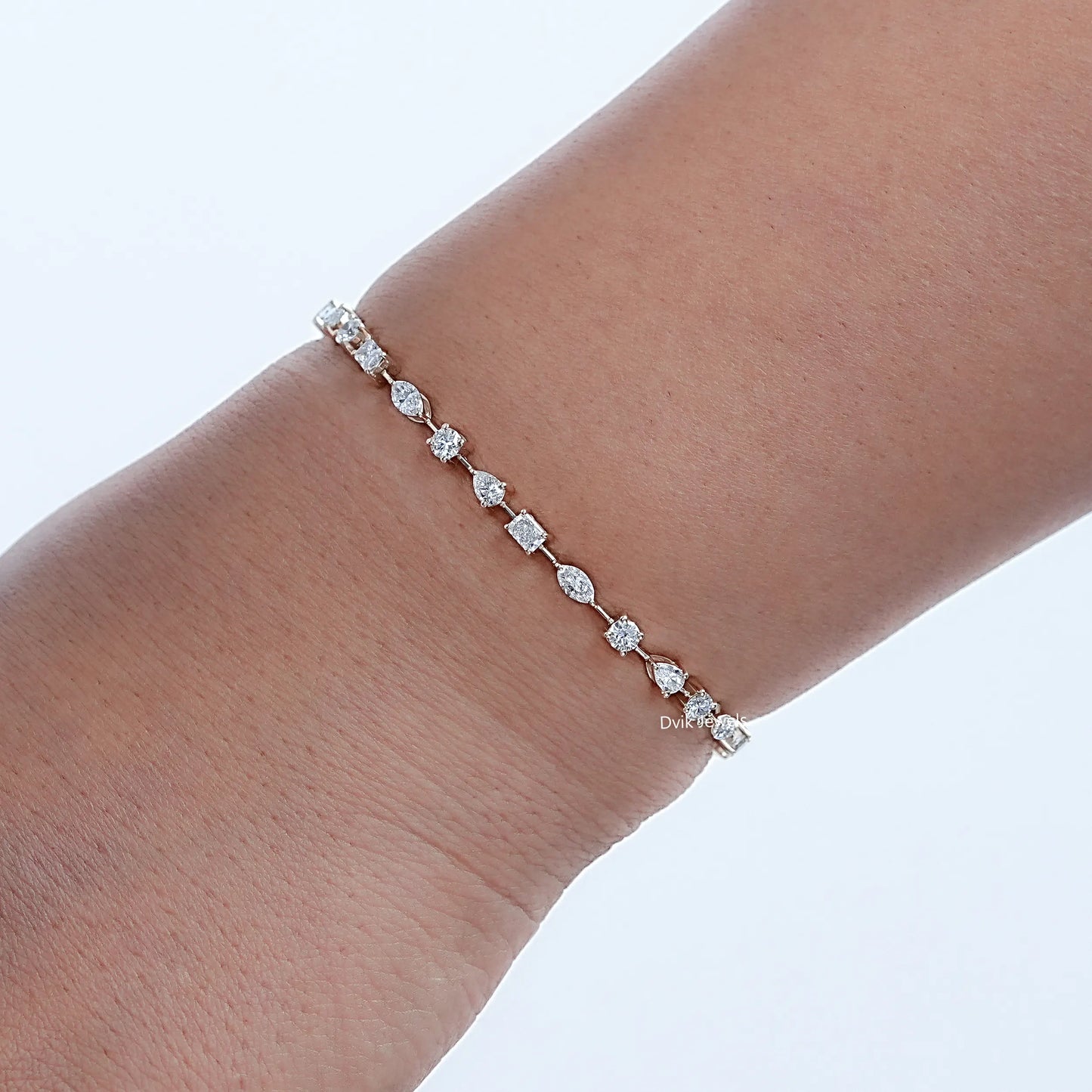 Multi Shape Lab Diamond Stackable Tennis Bracelet
