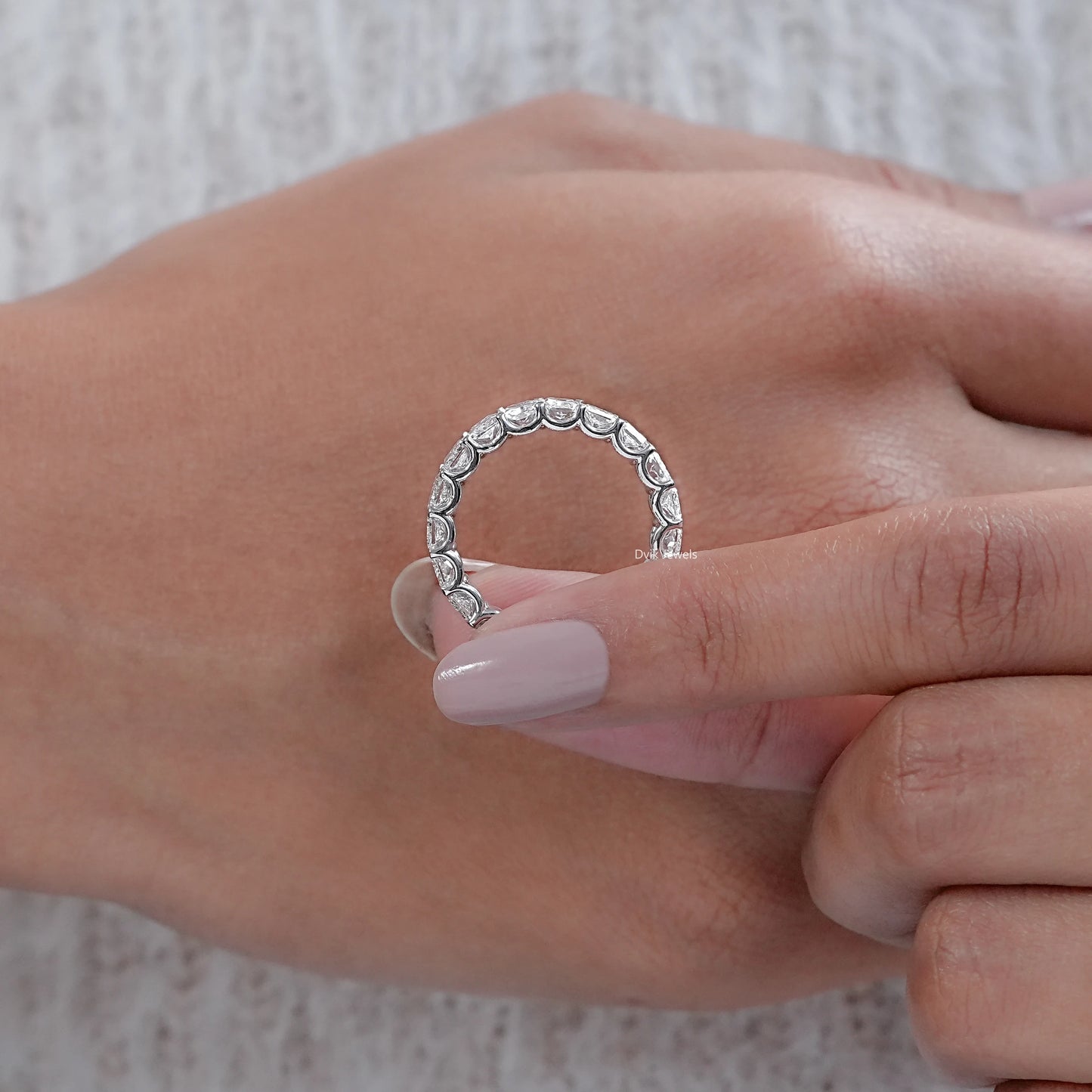 Radiant Cut Lab Diamond Full Eternity Wedding Band