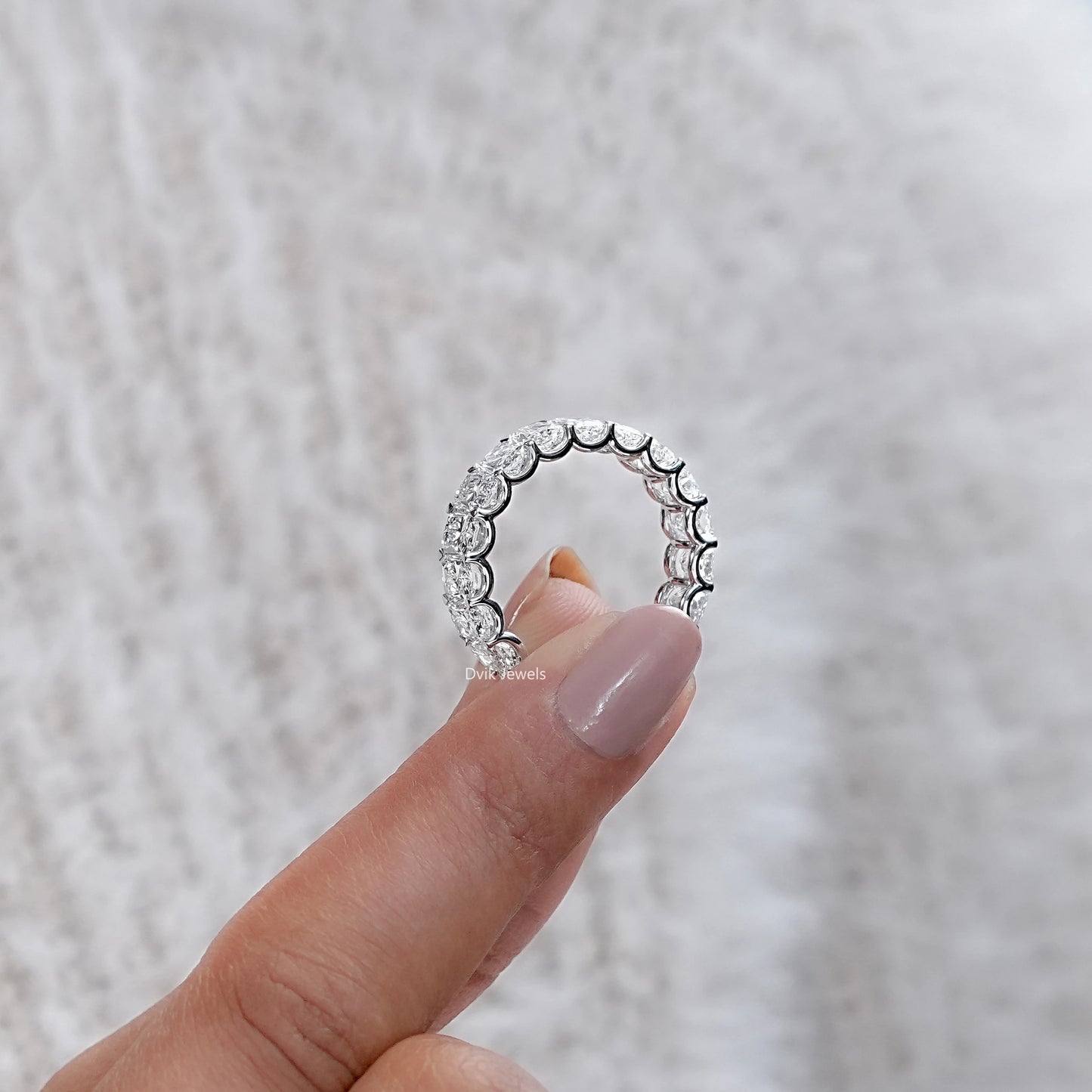Radiant Cut Lab Diamond Full Eternity Wedding Band