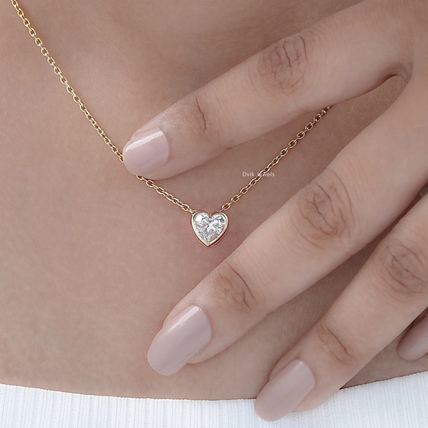 Heart Cut Minimalistic Bezel Set Pendant