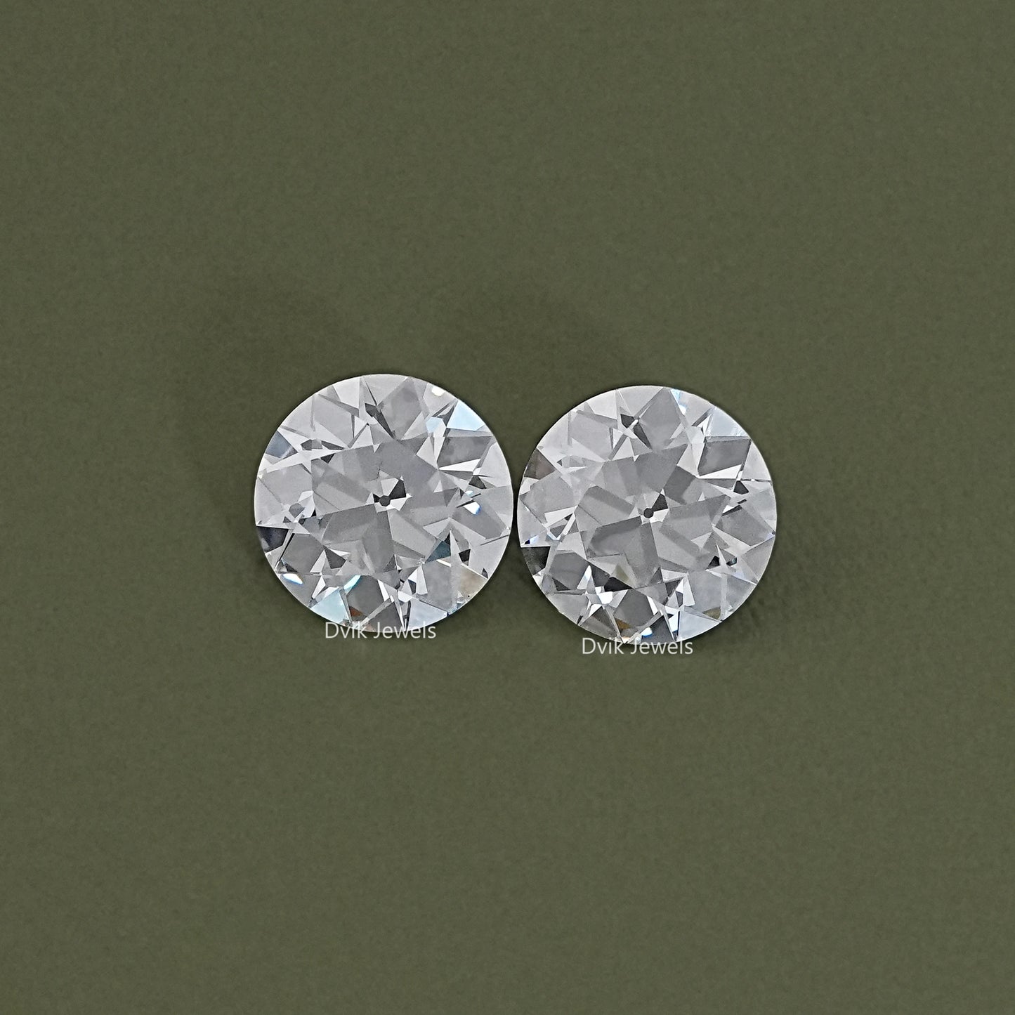Traditional Old European Round Lab Diamond Matching Pair