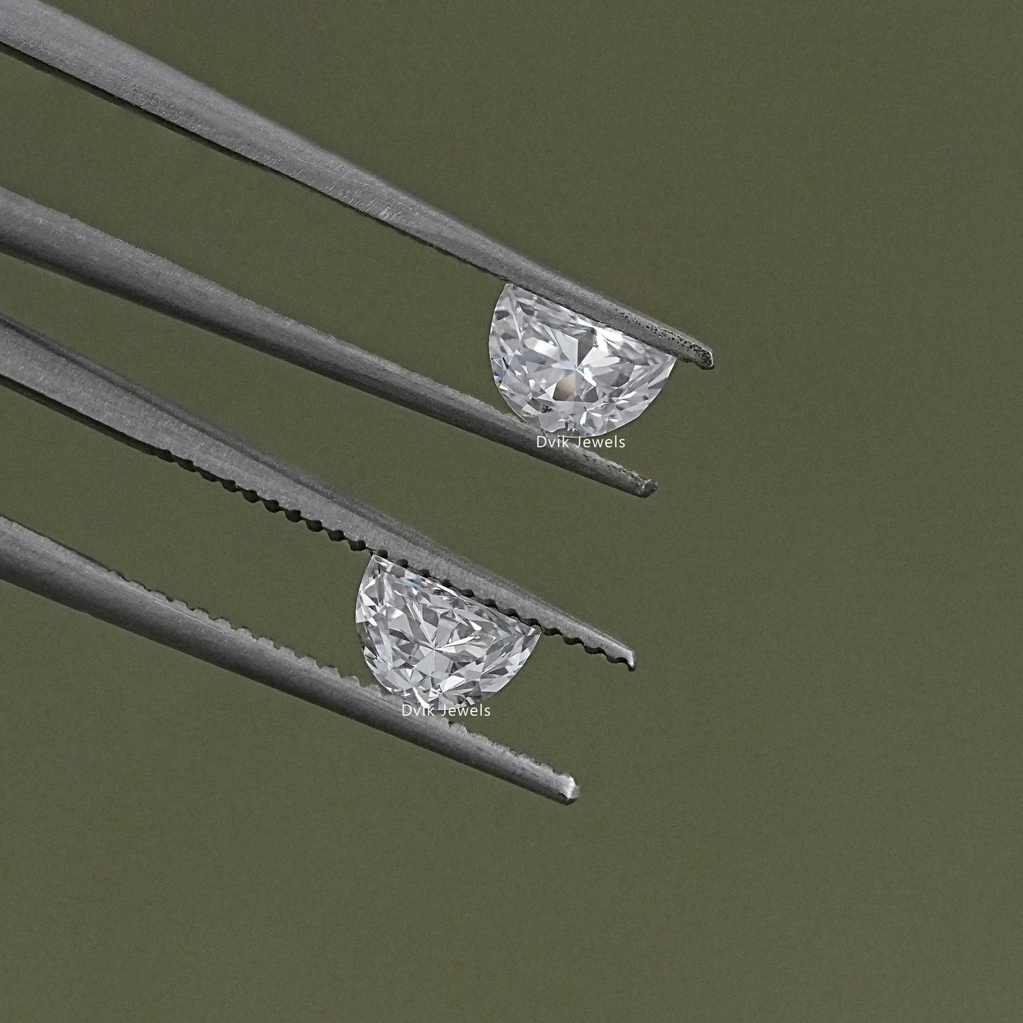 Half Moon Cut Lab Grown Loose Diamond Matching Pair