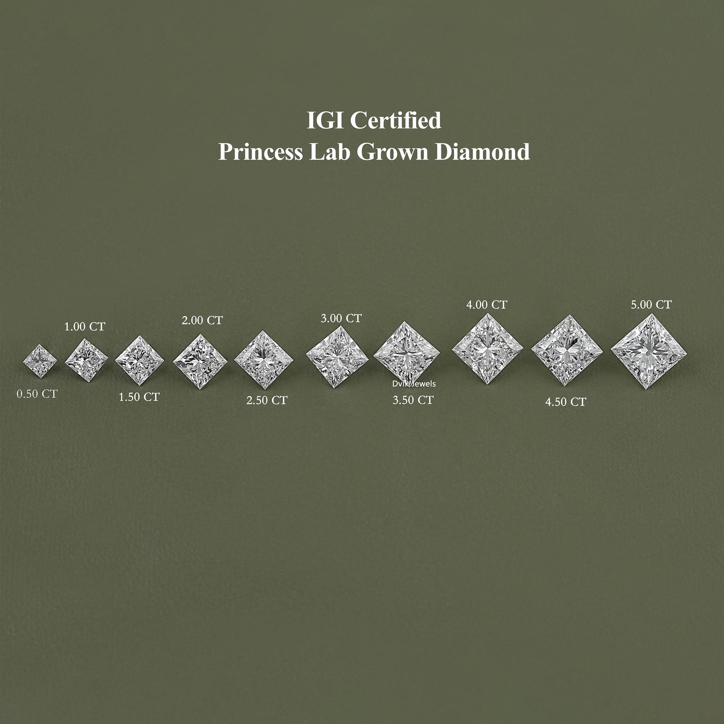 IGI Certified Princess Cut Lab Grown Diamond