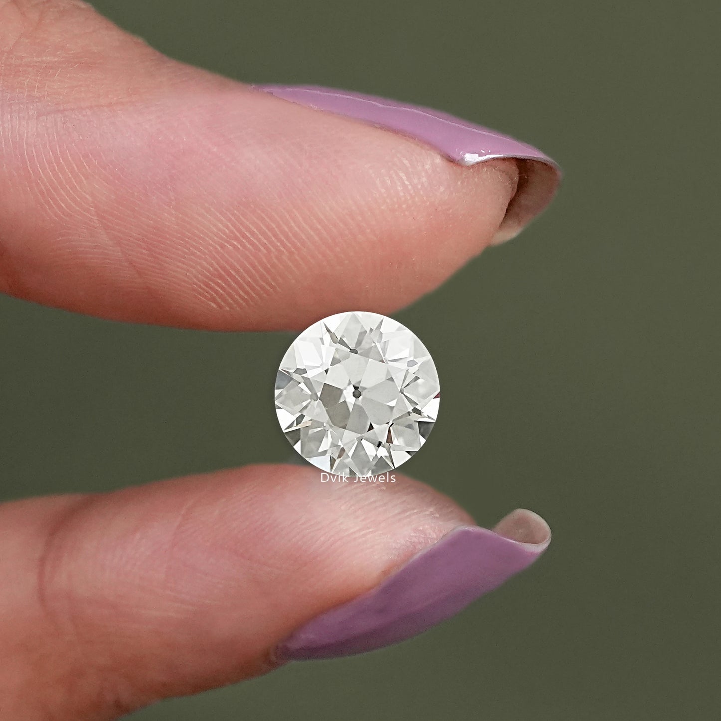 Flower Pattern Old European Round Cut Loose Diamond