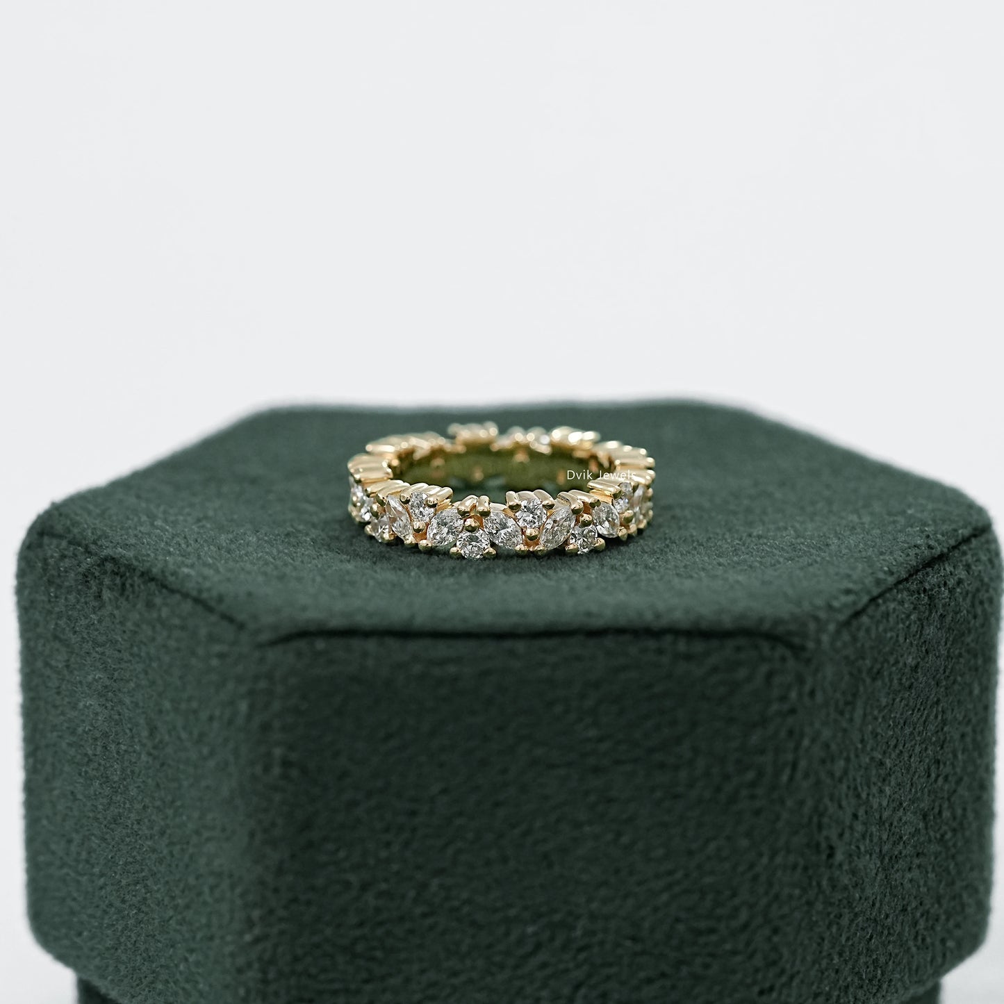Marquise And Round Lab Diamond Wedding Band