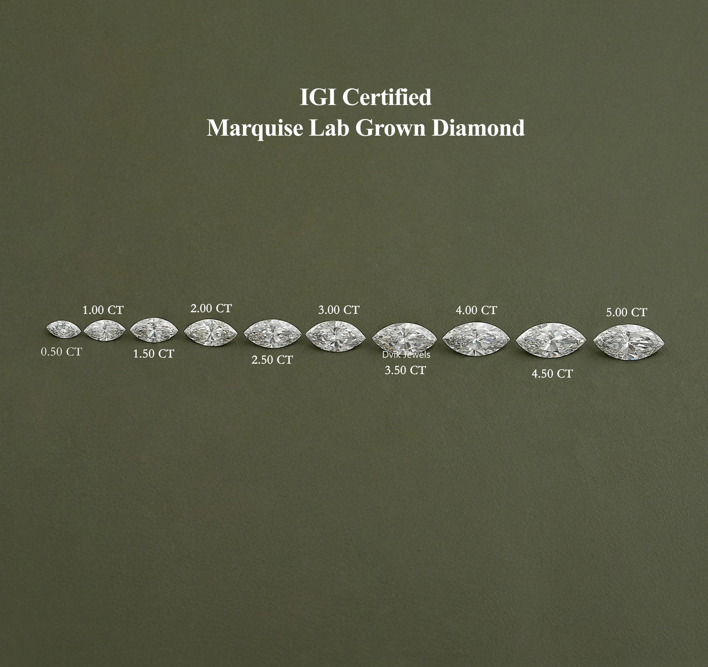 IGI Certified Marquise Cut Lab Grown Loose Diamond