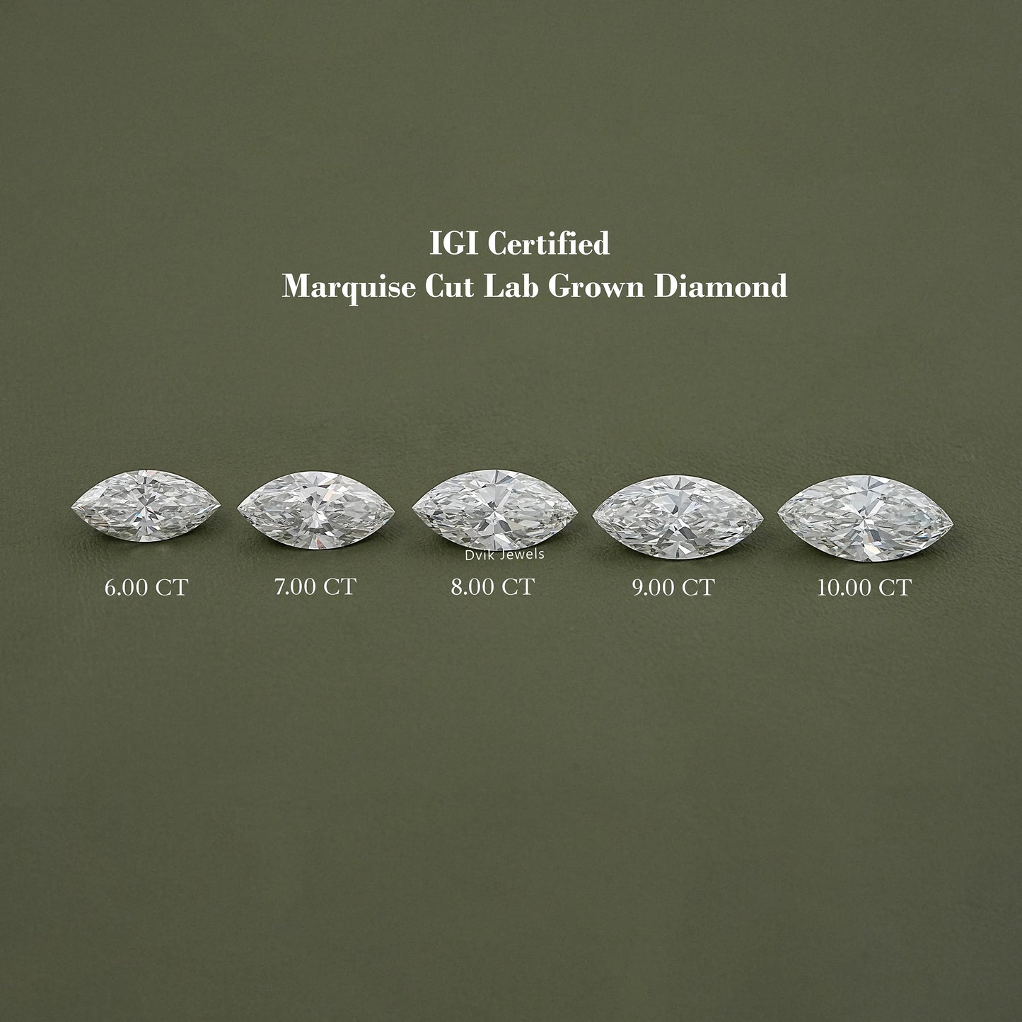 IGI Certified Marquise Cut Loose Lab Diamond - 6.00 To 10.00 CT