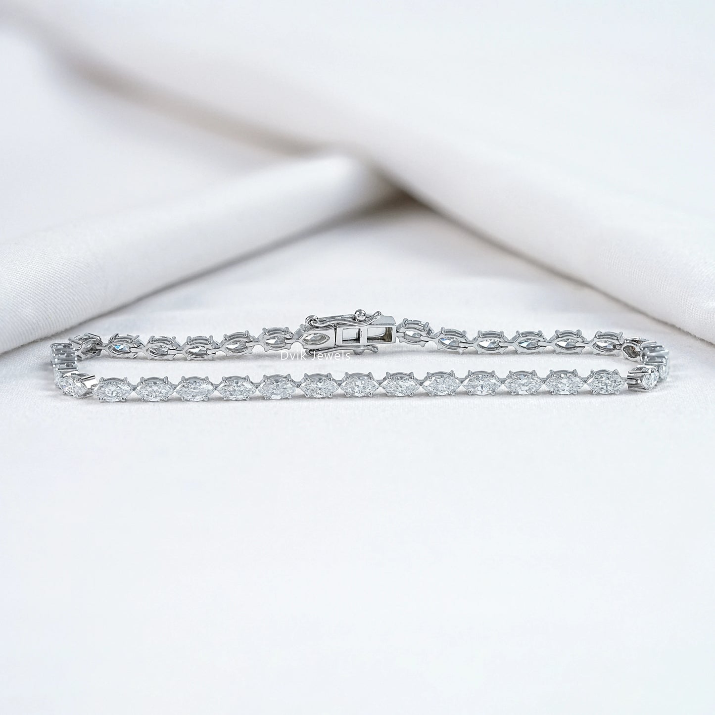 Marquise Cut Lab Diamond Tennis Bracelet