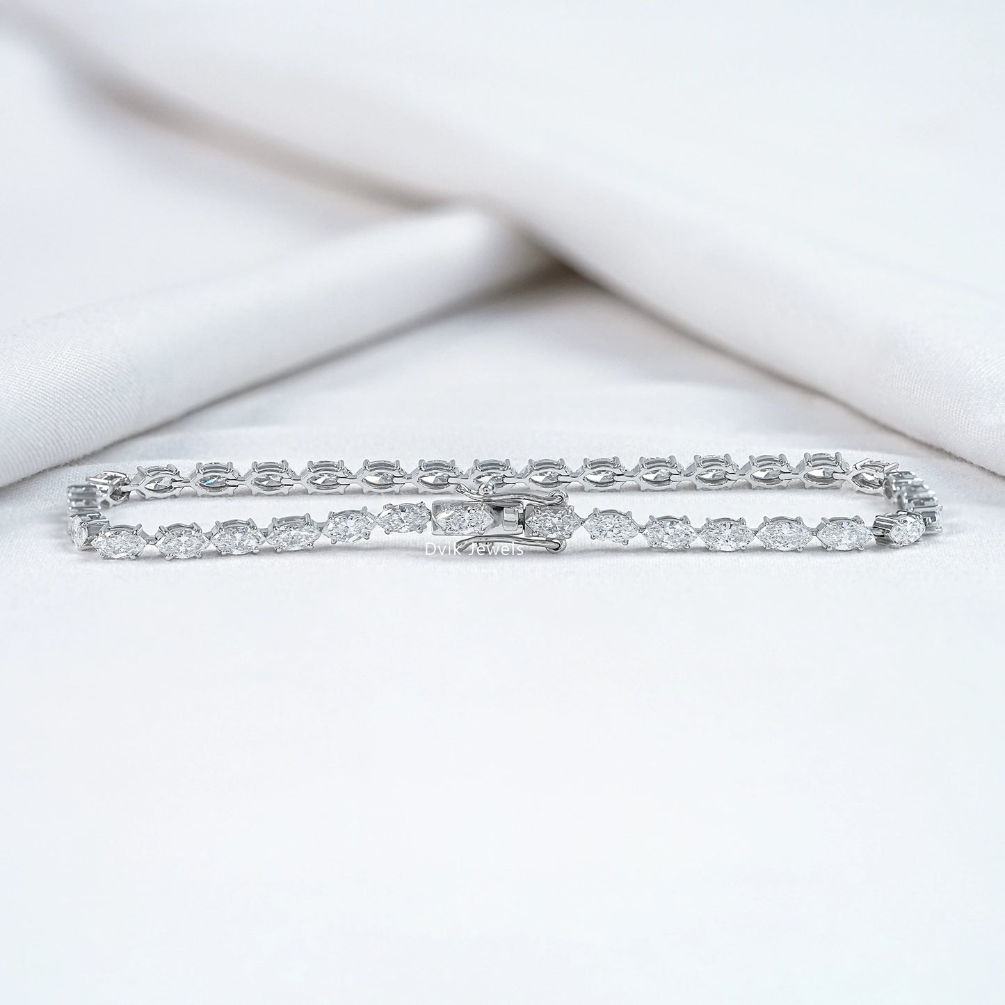 Marquise Cut Lab Diamond Tennis Bracelet