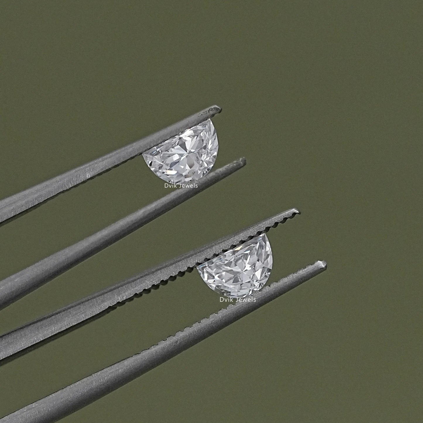 Half Moon Cut Lab Grown Loose Diamond Matching Pair