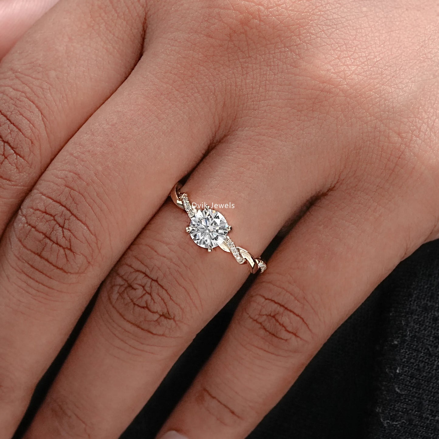 Twisted Round Lab Diamond Wedding Ring