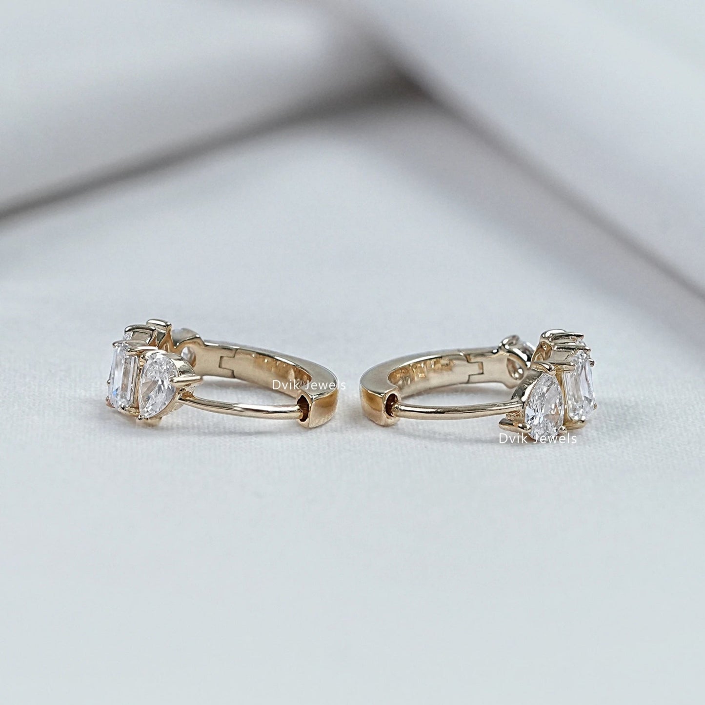 Multi Shape Lab Diamond Huggie Hoop Earrings