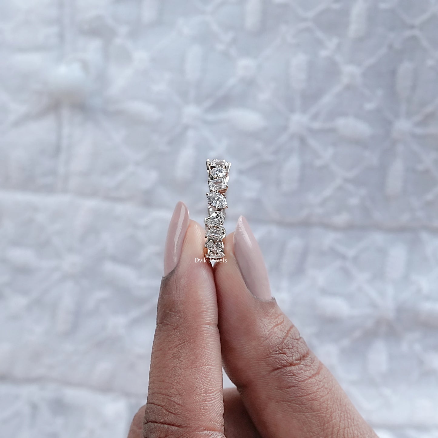 Multi Shape Lab Diamond Full Eternity Wedding Band