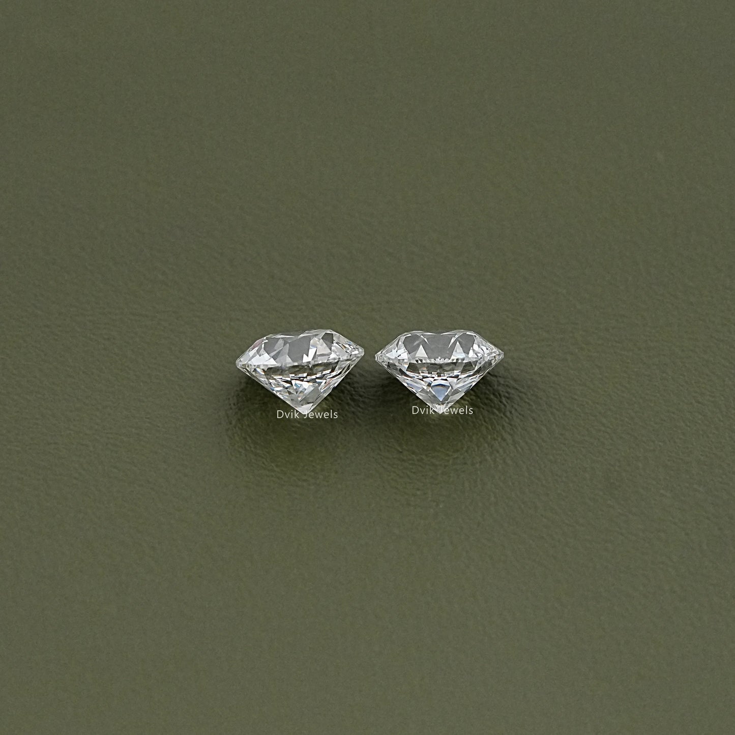 Flower Pattern Old European Round Lab Diamond Matching Pair