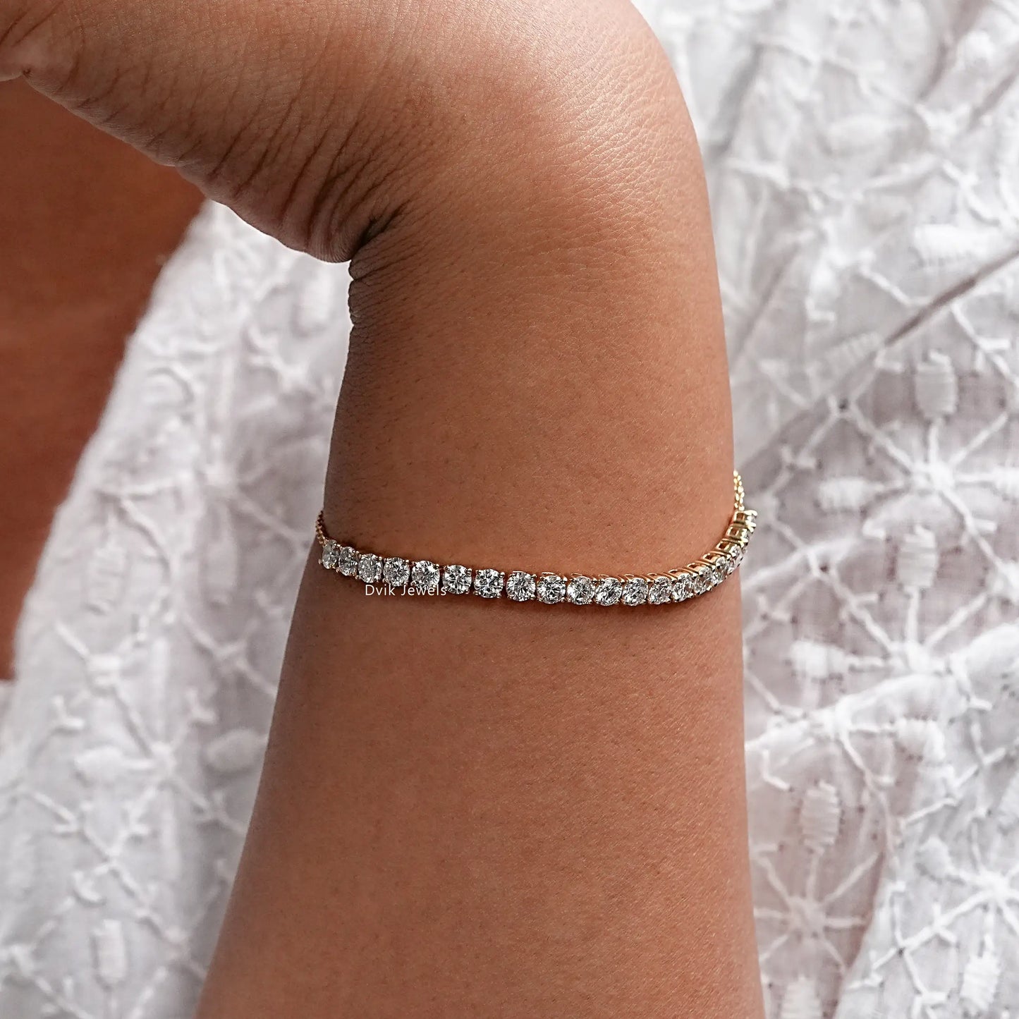 Round Cut Lab Grown Diamond Chain Bracelet