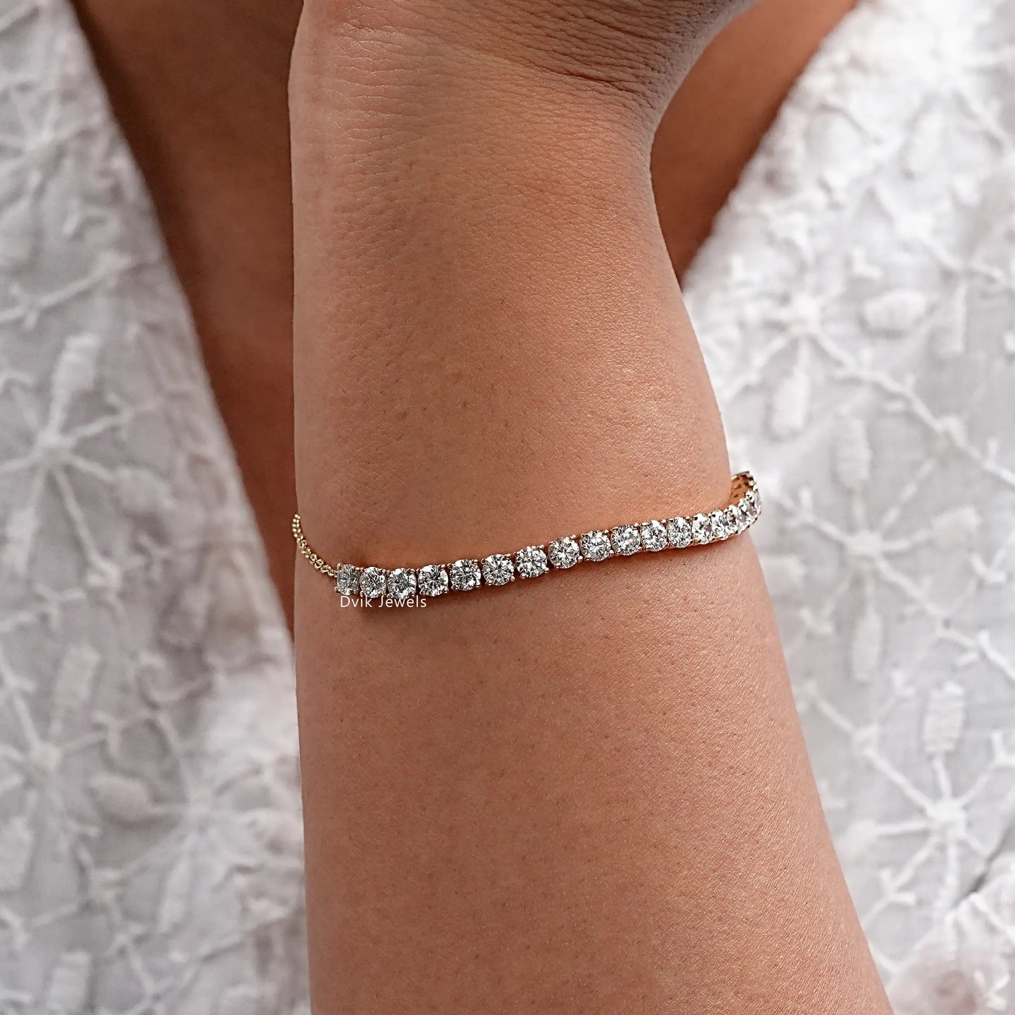Round Cut Lab Grown Diamond Chain Bracelet