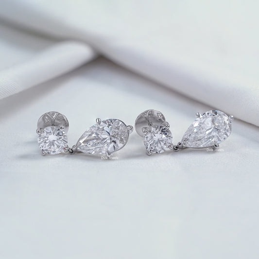 Pear Cut Lab Diamond Dangle Earrings