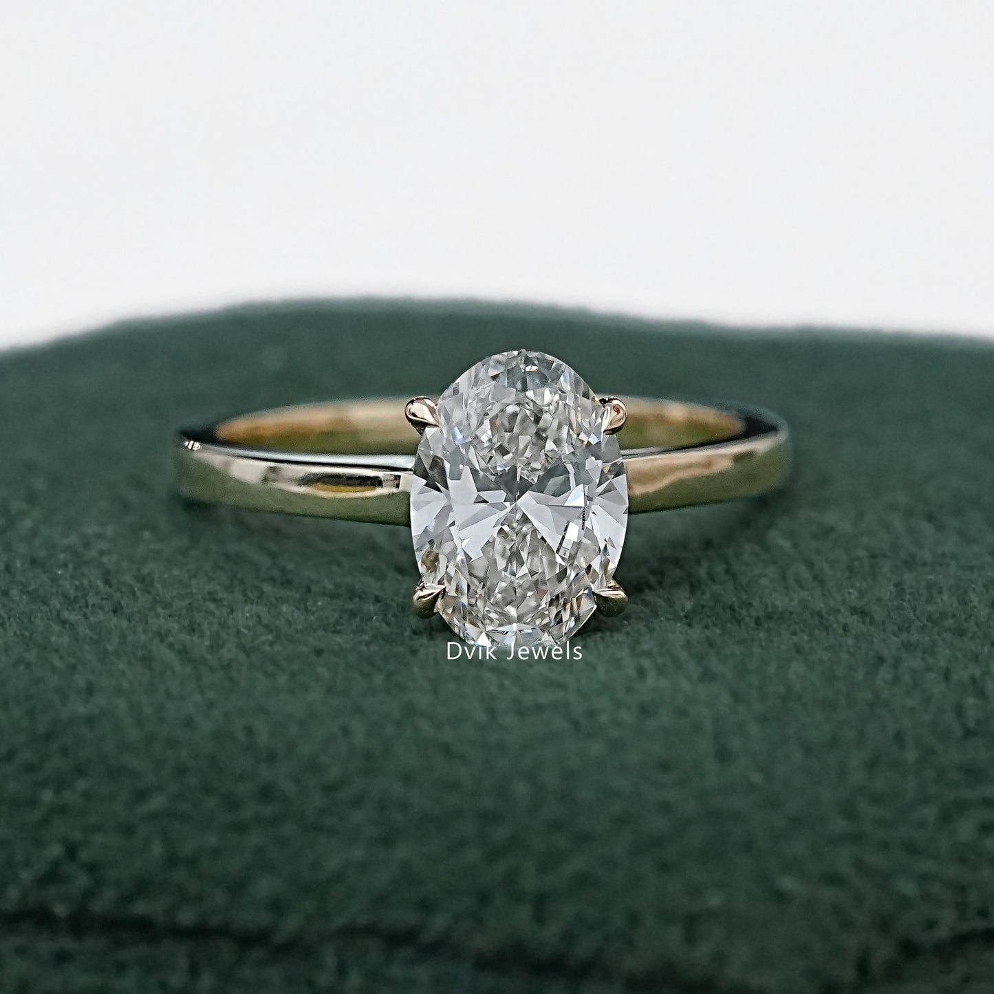 Hidden Halo Oval Lab Grown Diamond Solitaire Ring