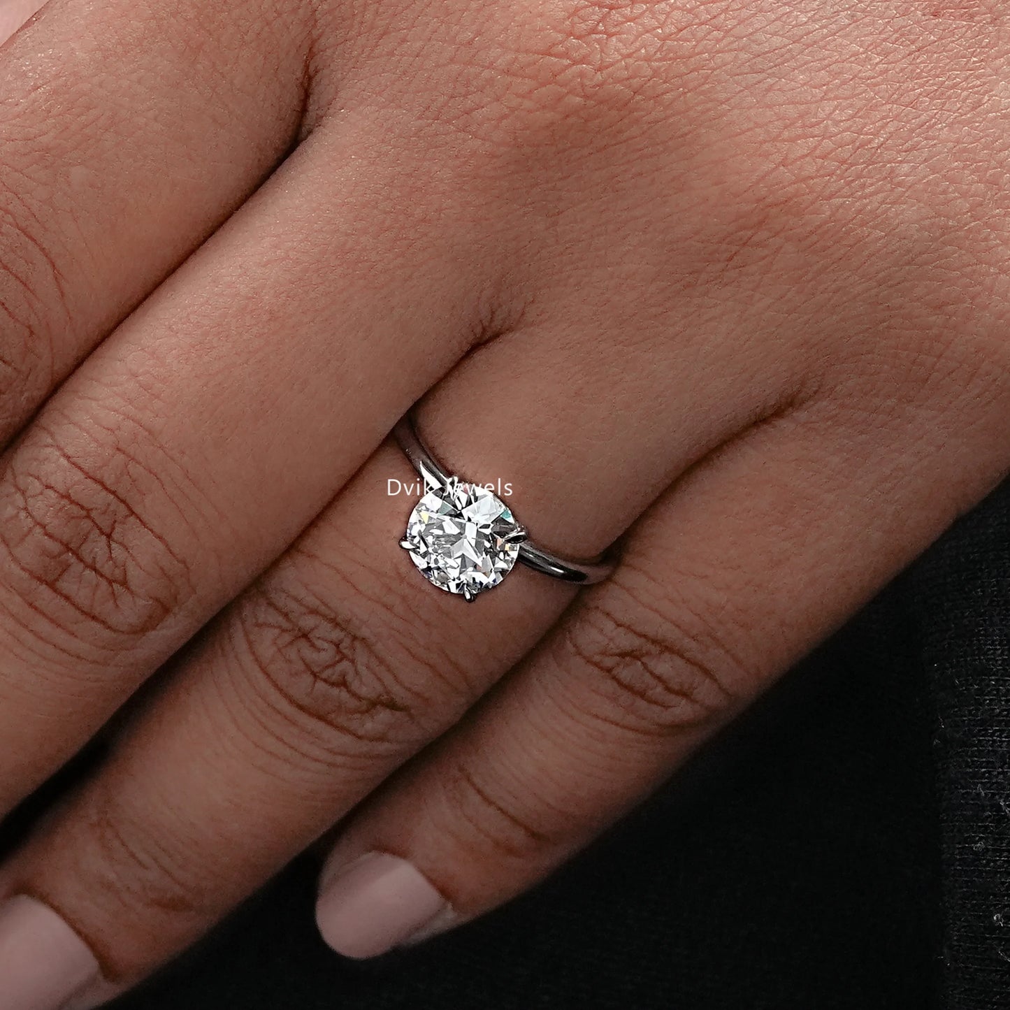 Old European Round Cut Solitaire Engagement Ring