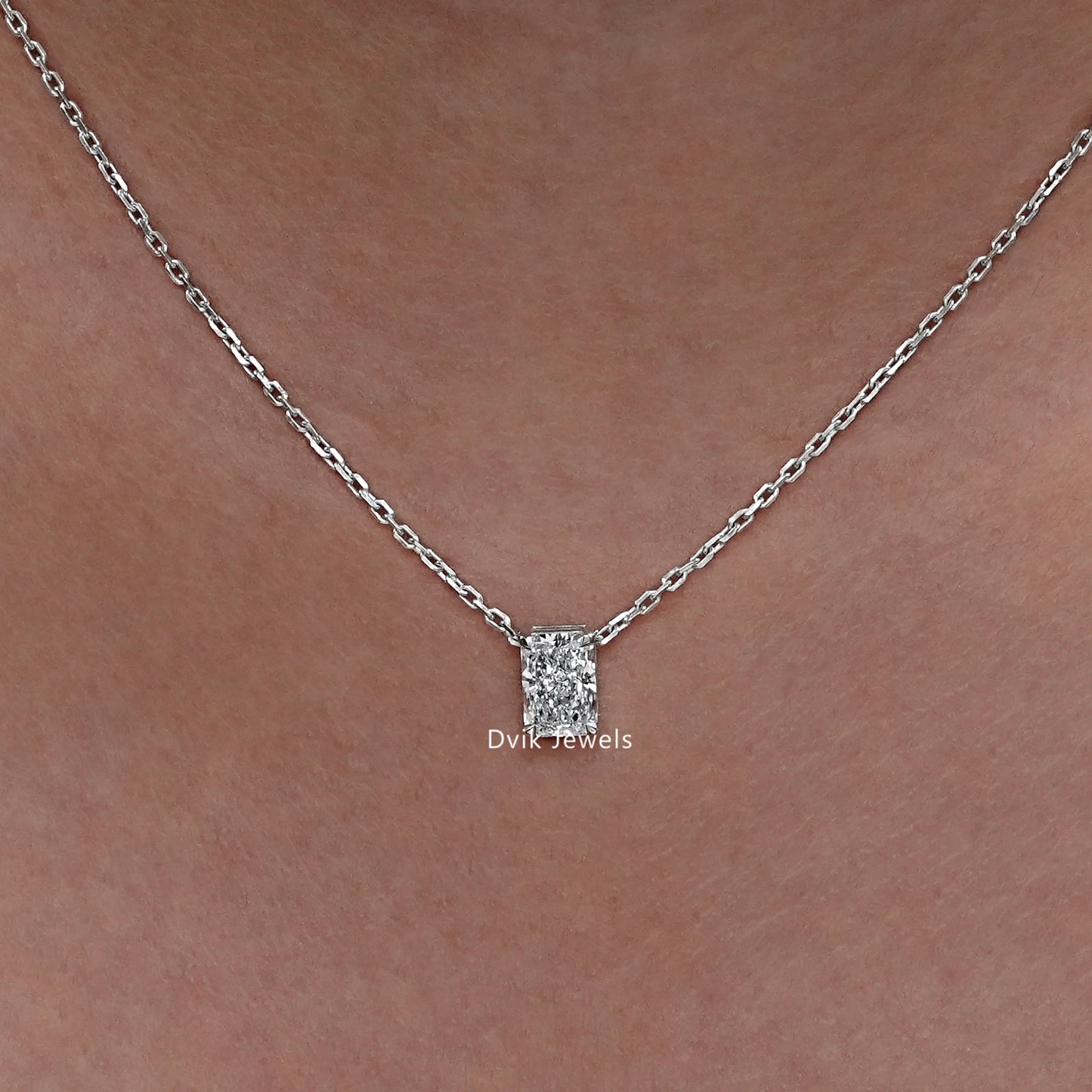 Radiant Cut Lab Grown Diamond Pendant