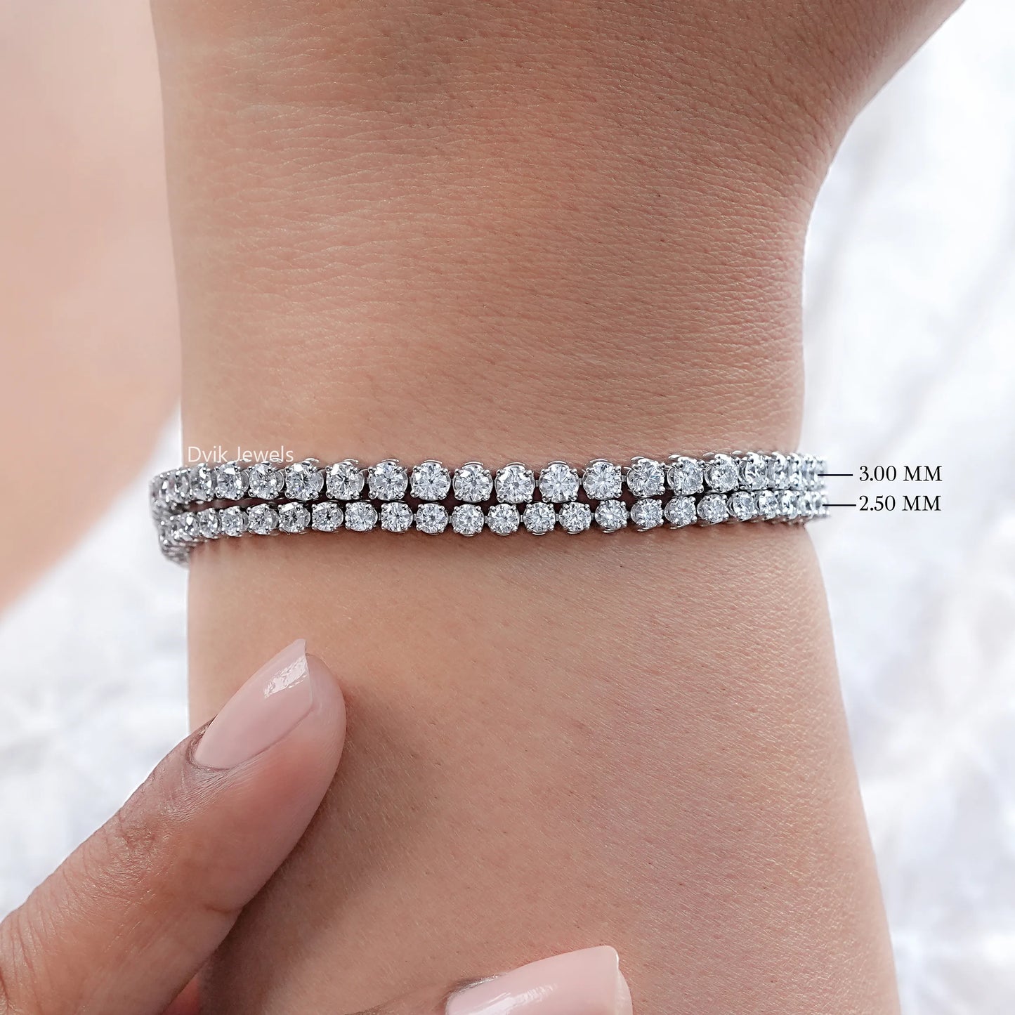 Lab Grown Round Cut Diamond Tennis Bracelet