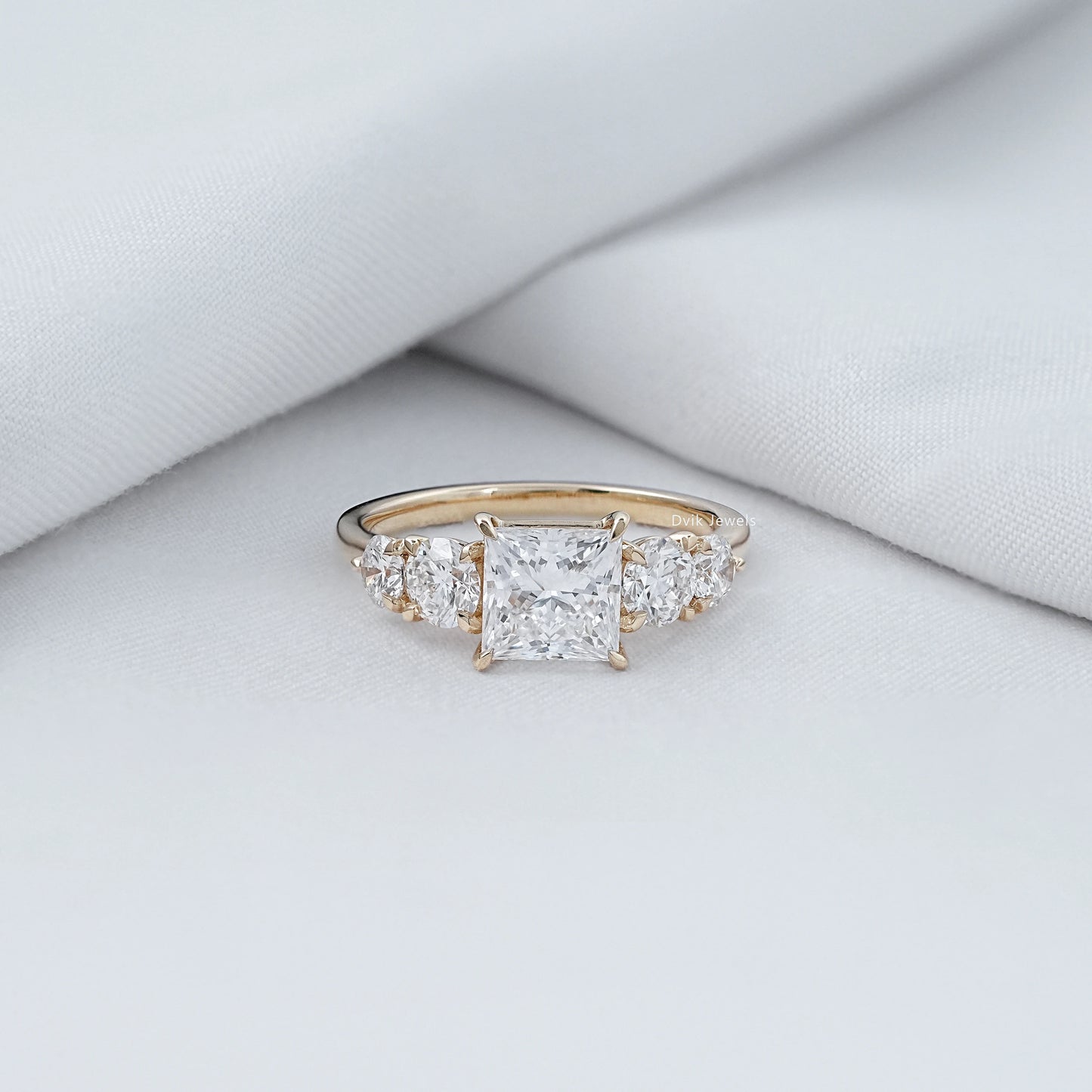 Princess Cut Five Stone Engagement Ring