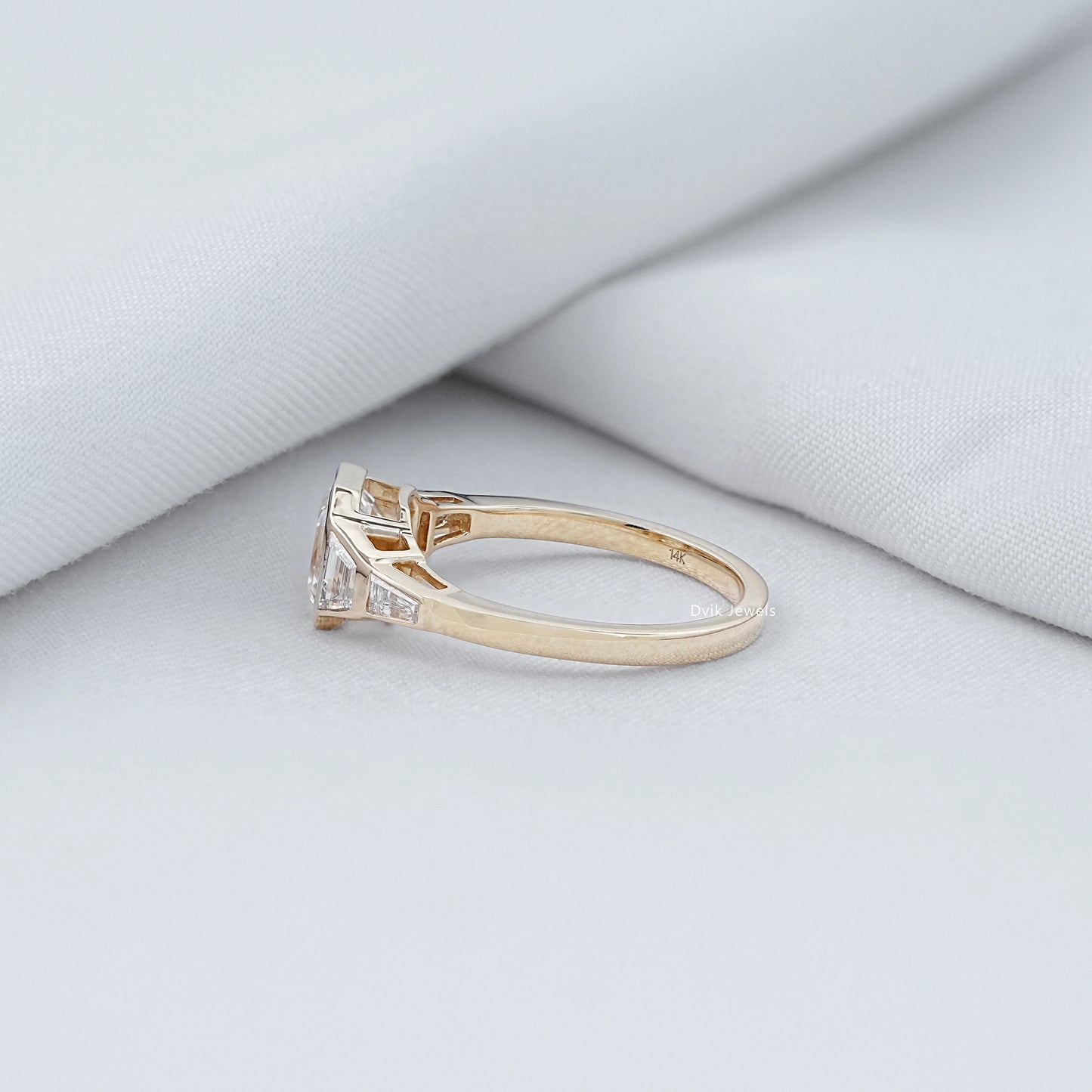 5 Stone Bezel Set Lab Diamond Engagement Ring