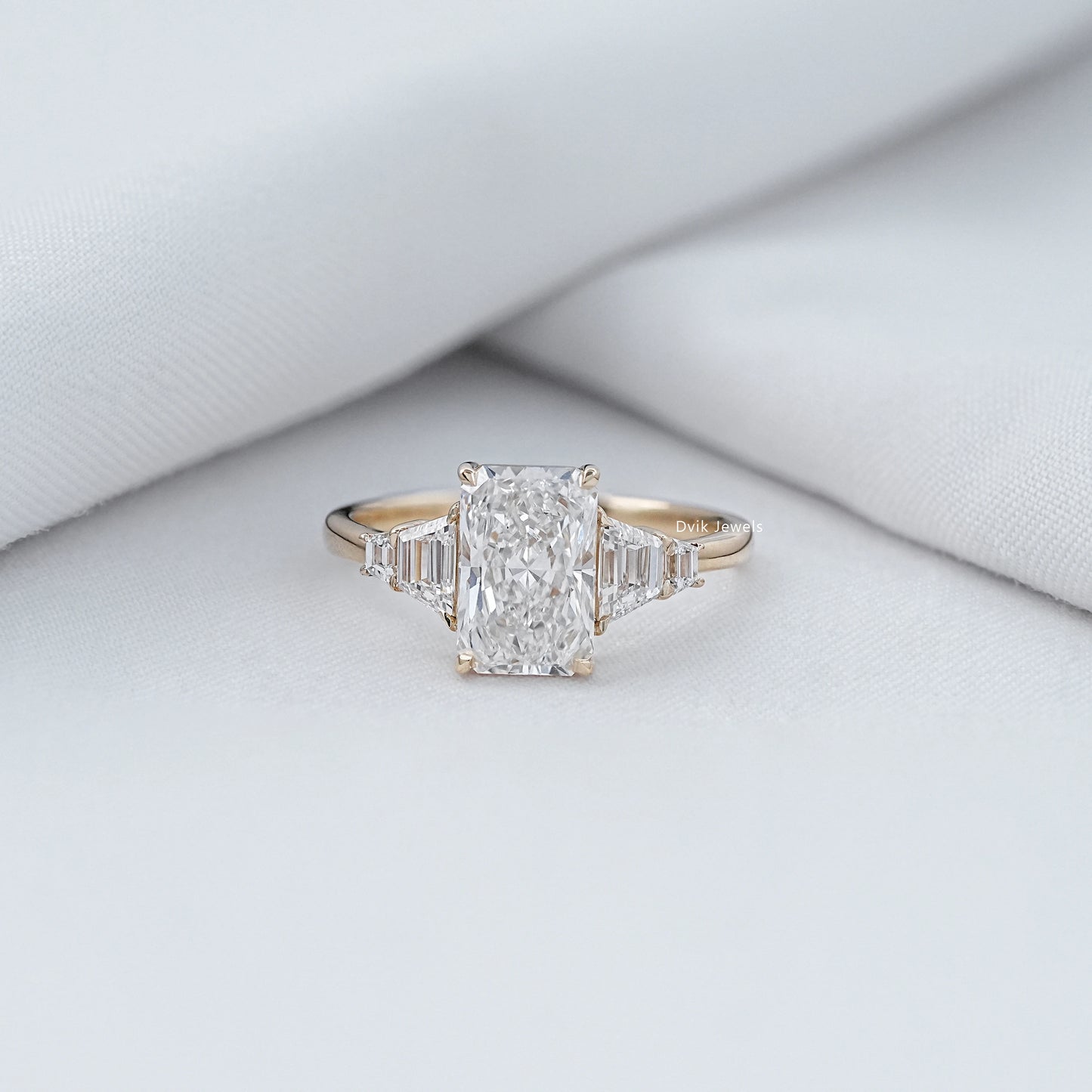 Radiant Cut Prong Set Five Stone Ring