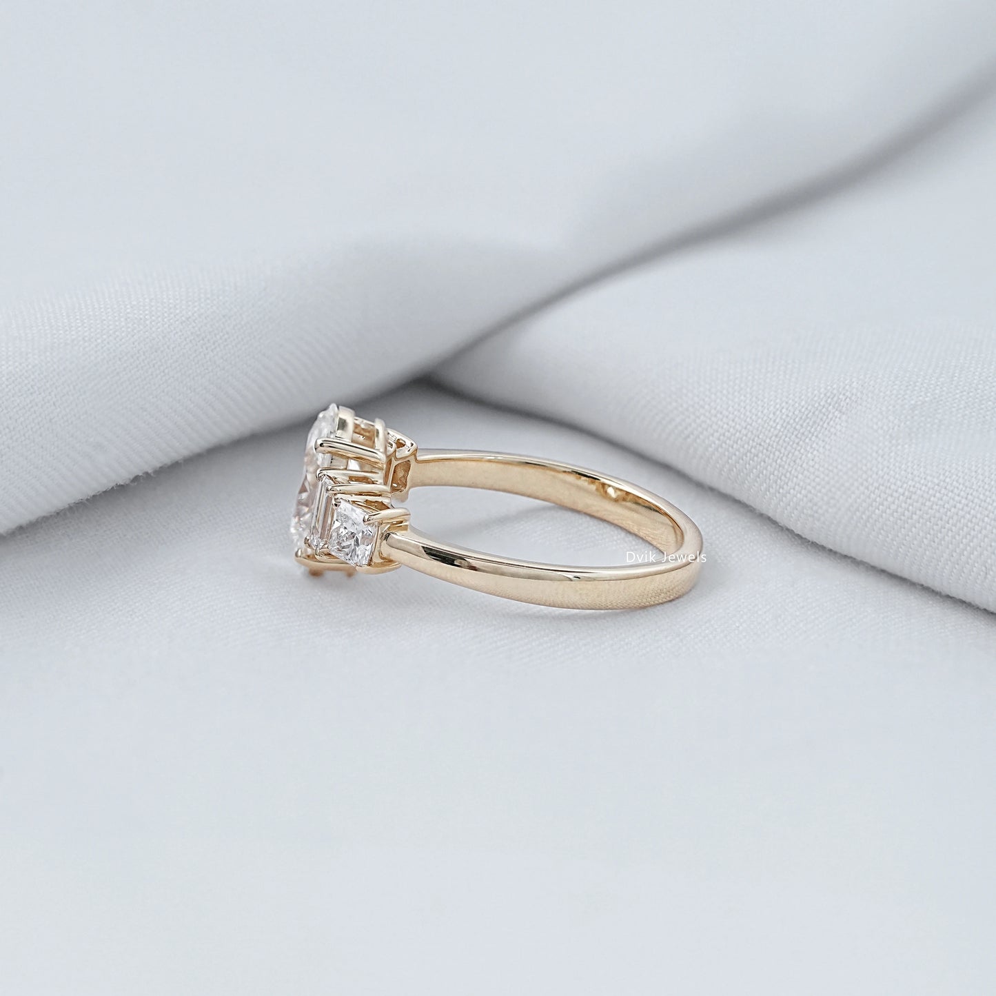 Lab Diamond Five Stone Ring - Oval Shape