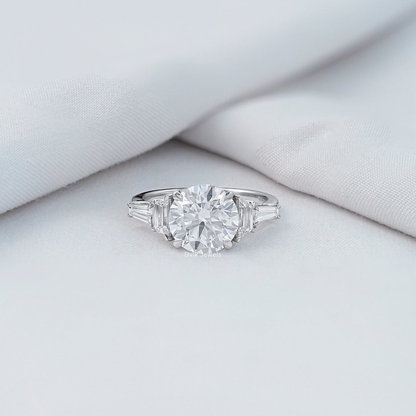 Trapezoid And Tapered Baguette Lab Diamond Five Stone Ring