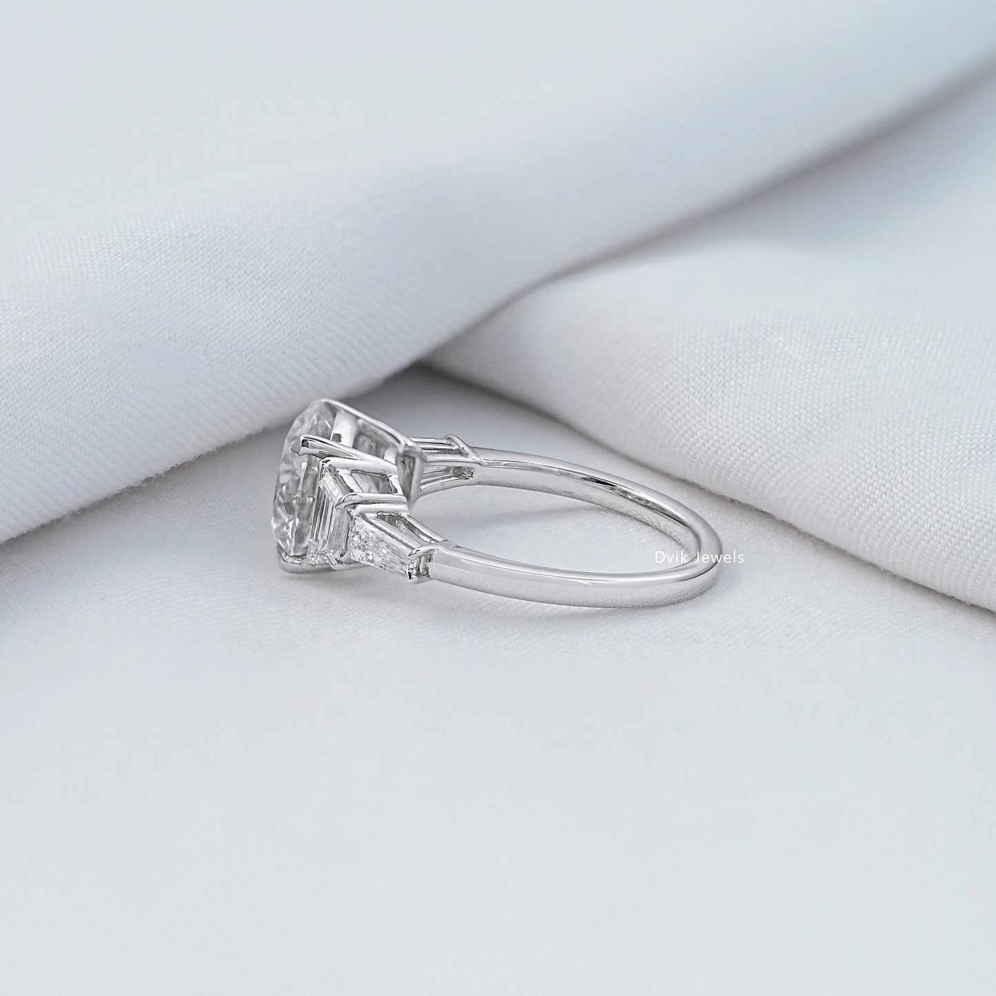 Trapezoid And Tapered Baguette Lab Diamond Five Stone Ring