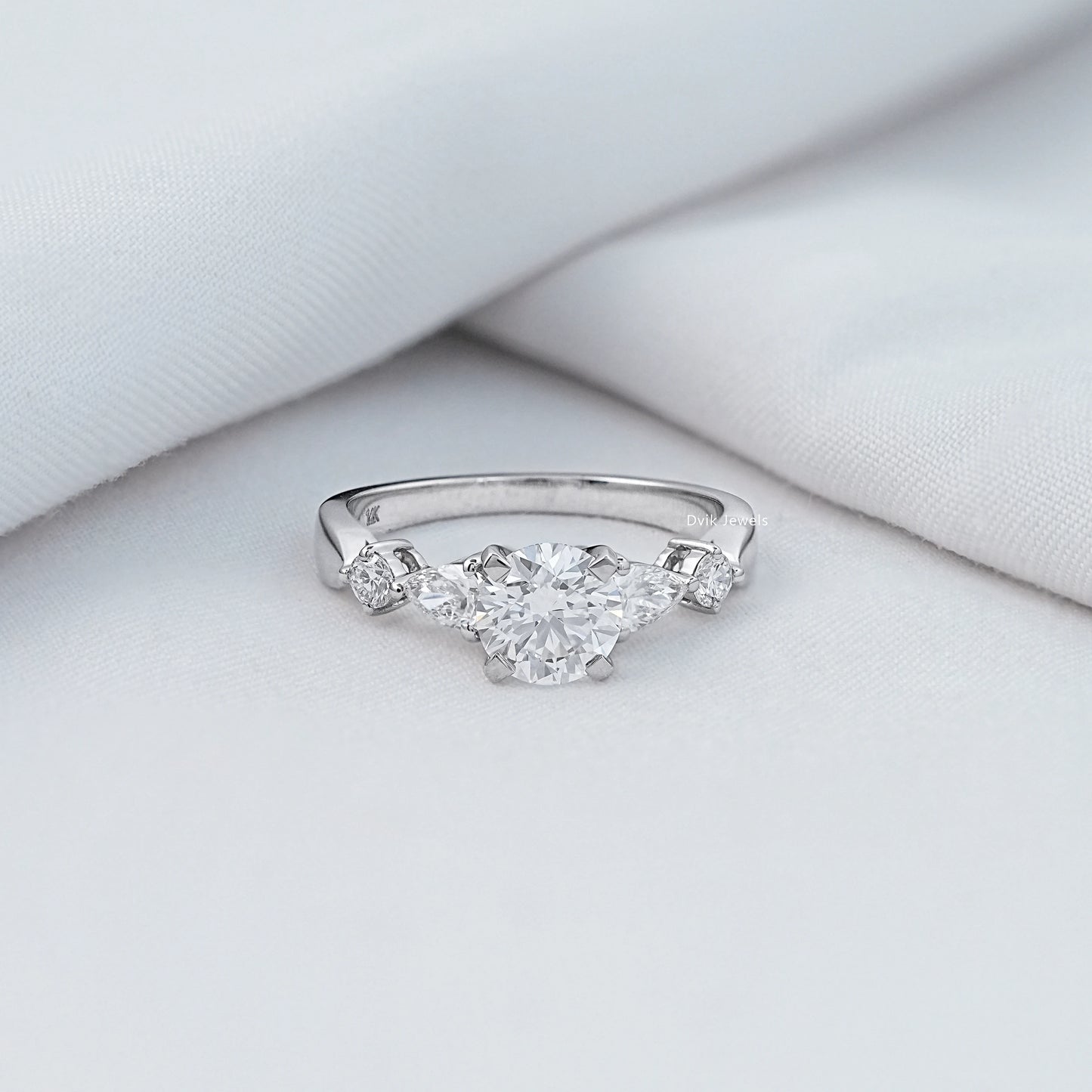 Round Cut Five Stone Engagement Ring