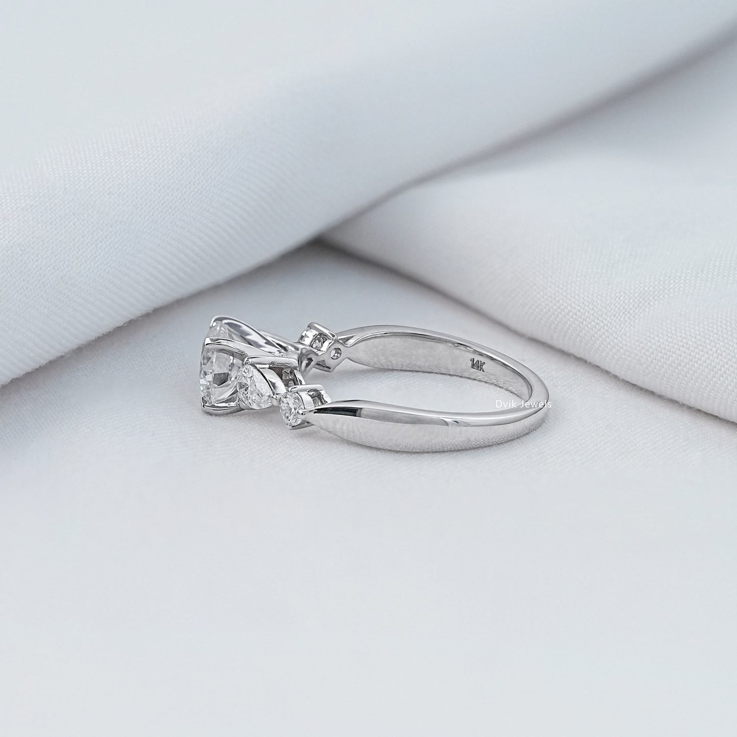 Round Cut Five Stone Engagement Ring