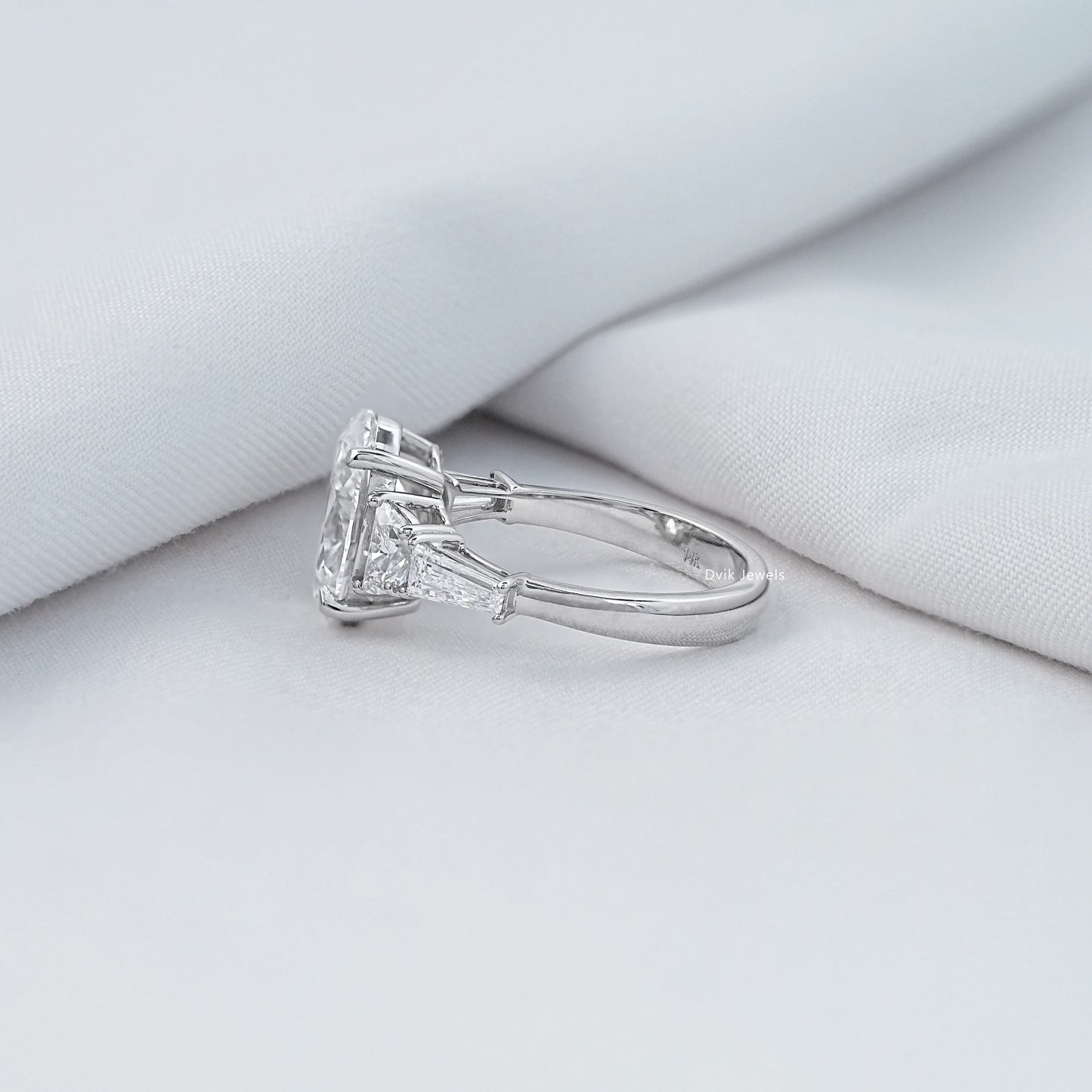 Oval & Tapper Baguette Cut Lab Grown Five Stone Ring