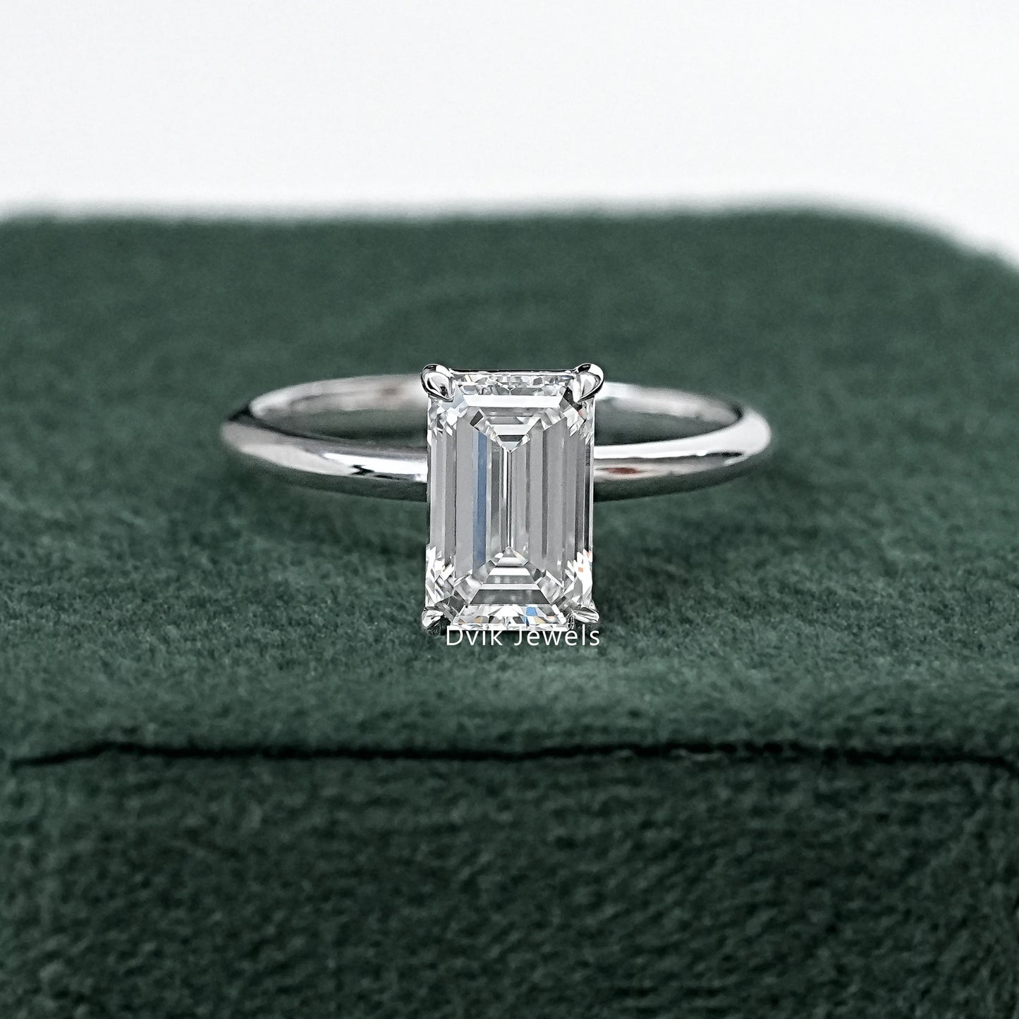 Emerald Cut Solitaire Diamond Engagement Ring