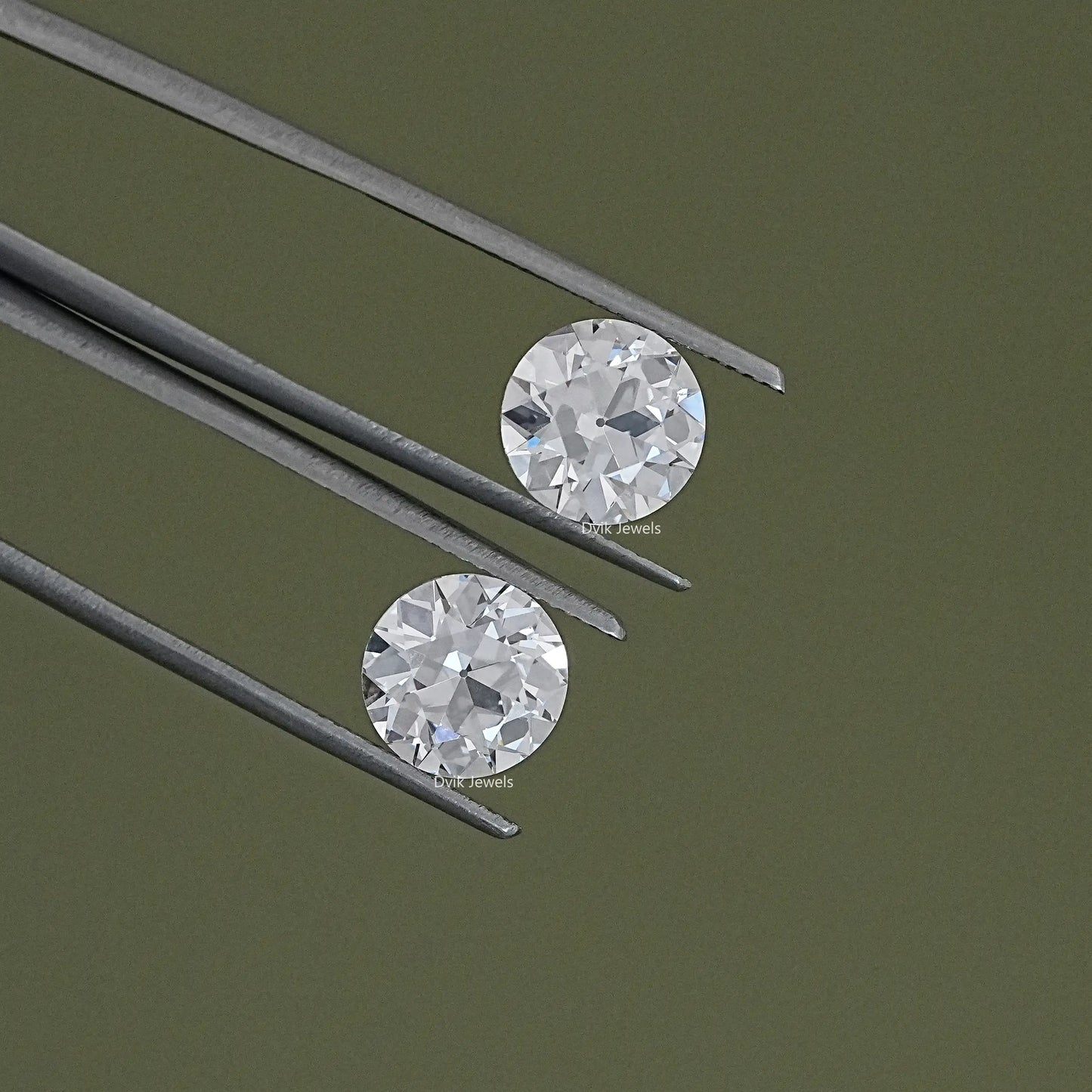 Traditional Old European Round Lab Diamond Matching Pair