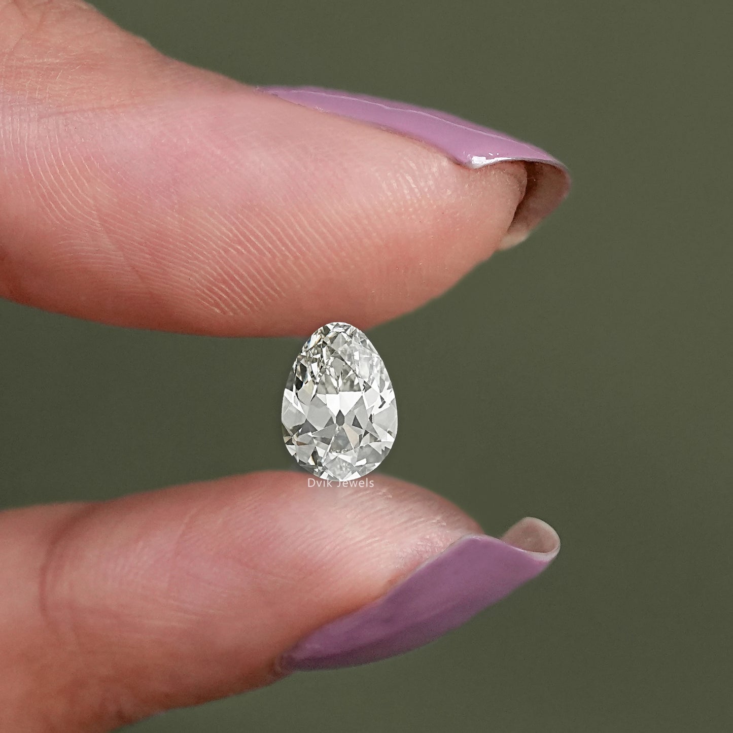 Old Mine Pear Shape Lab Grown Diamond