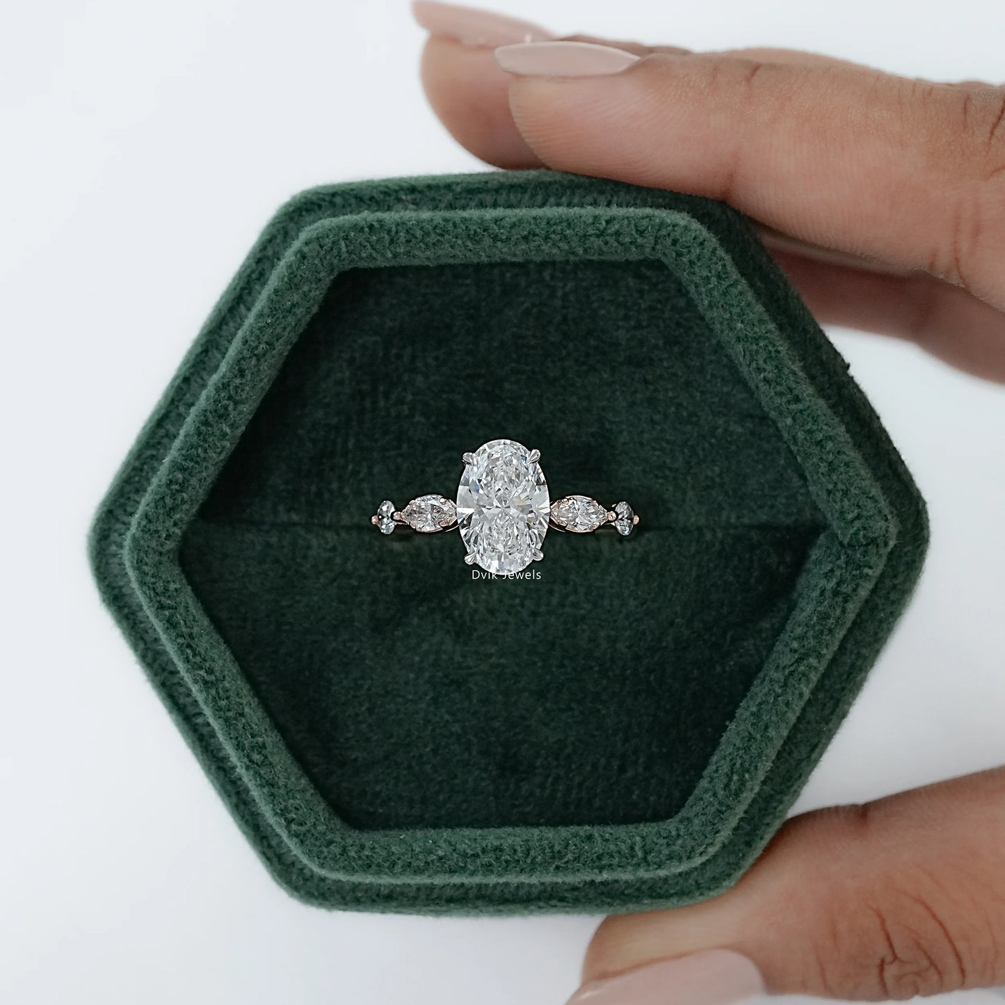 Five Stone Oval and Marquise Diamond Ring
