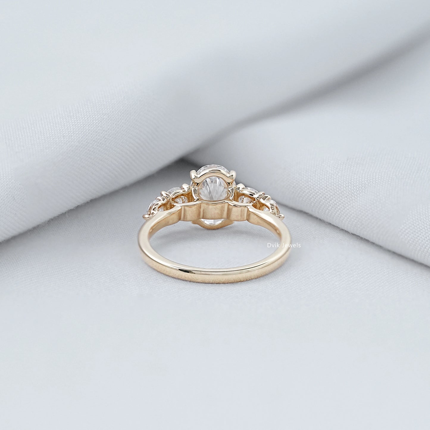 Oval Cut Lab Diamond Five Stone Ring