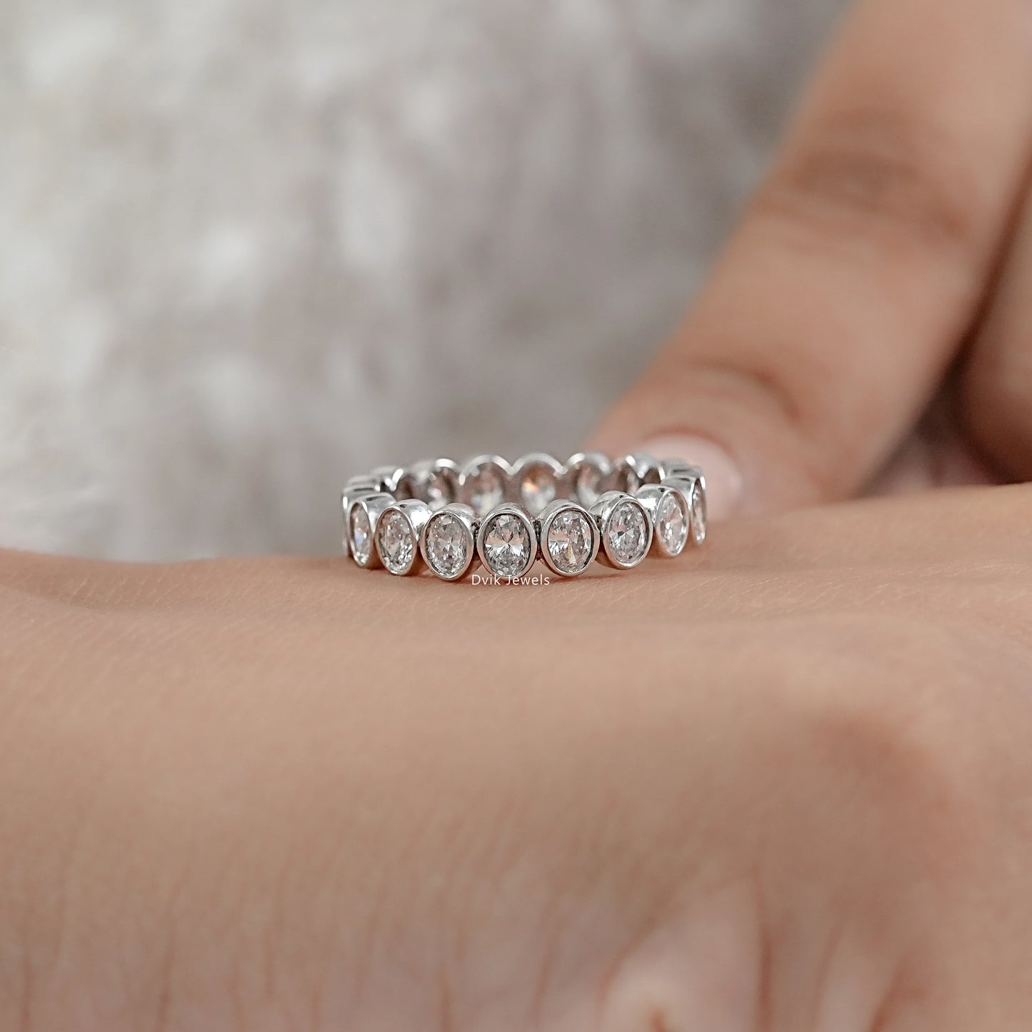 Oval Cut Lab Diamond Eternity Band