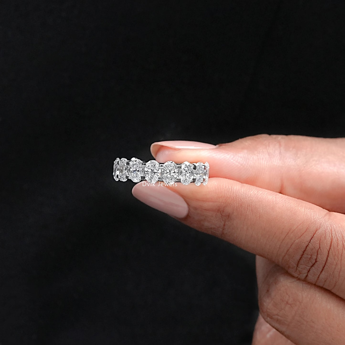 Oval Lab Grown Diamond Eternity Wedding Band