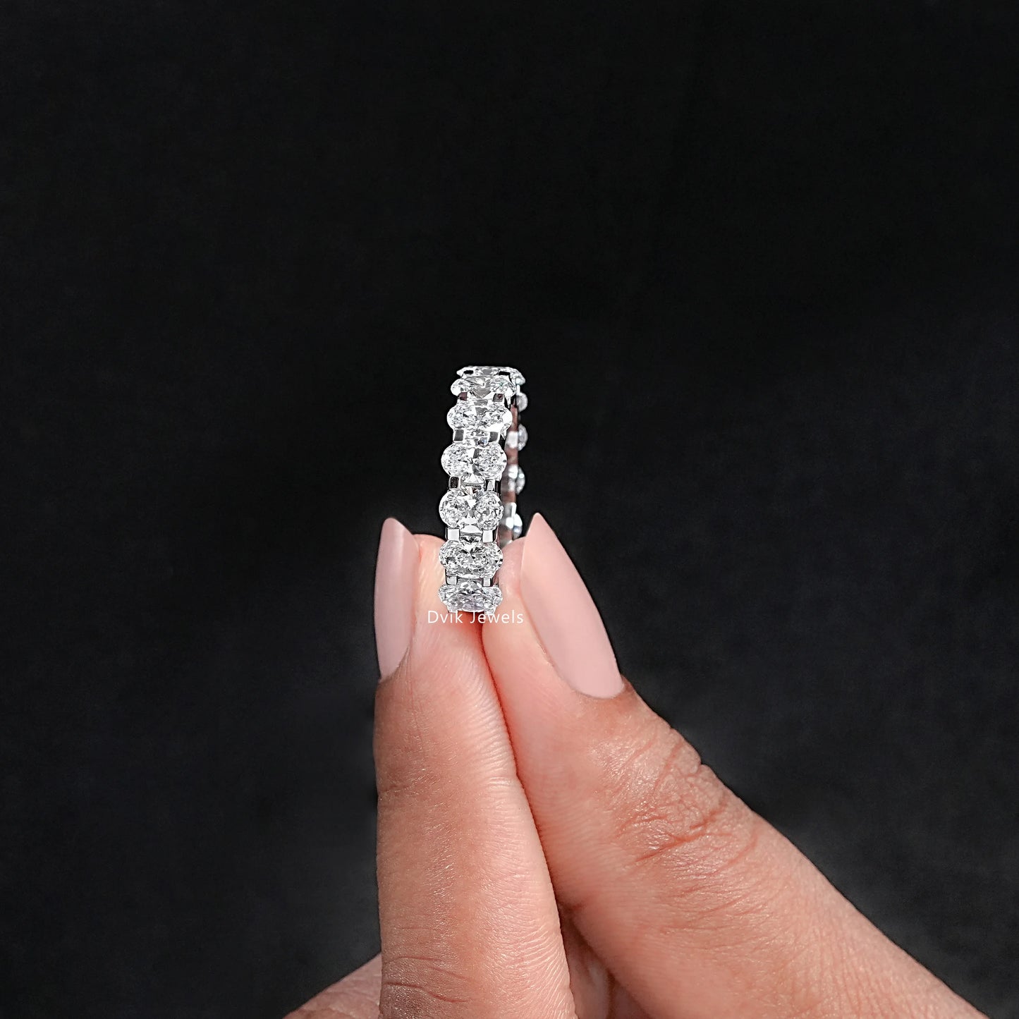 Oval Lab Grown Diamond Eternity Wedding Band